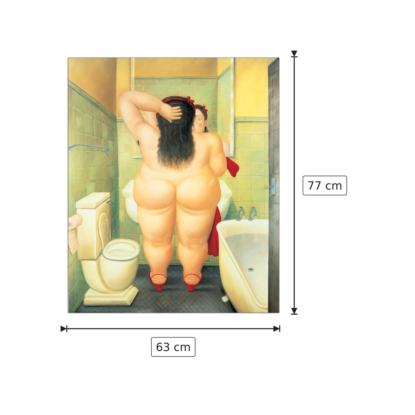 Il bagno - BOTERO - cm 63x77 - Pannello in MDF