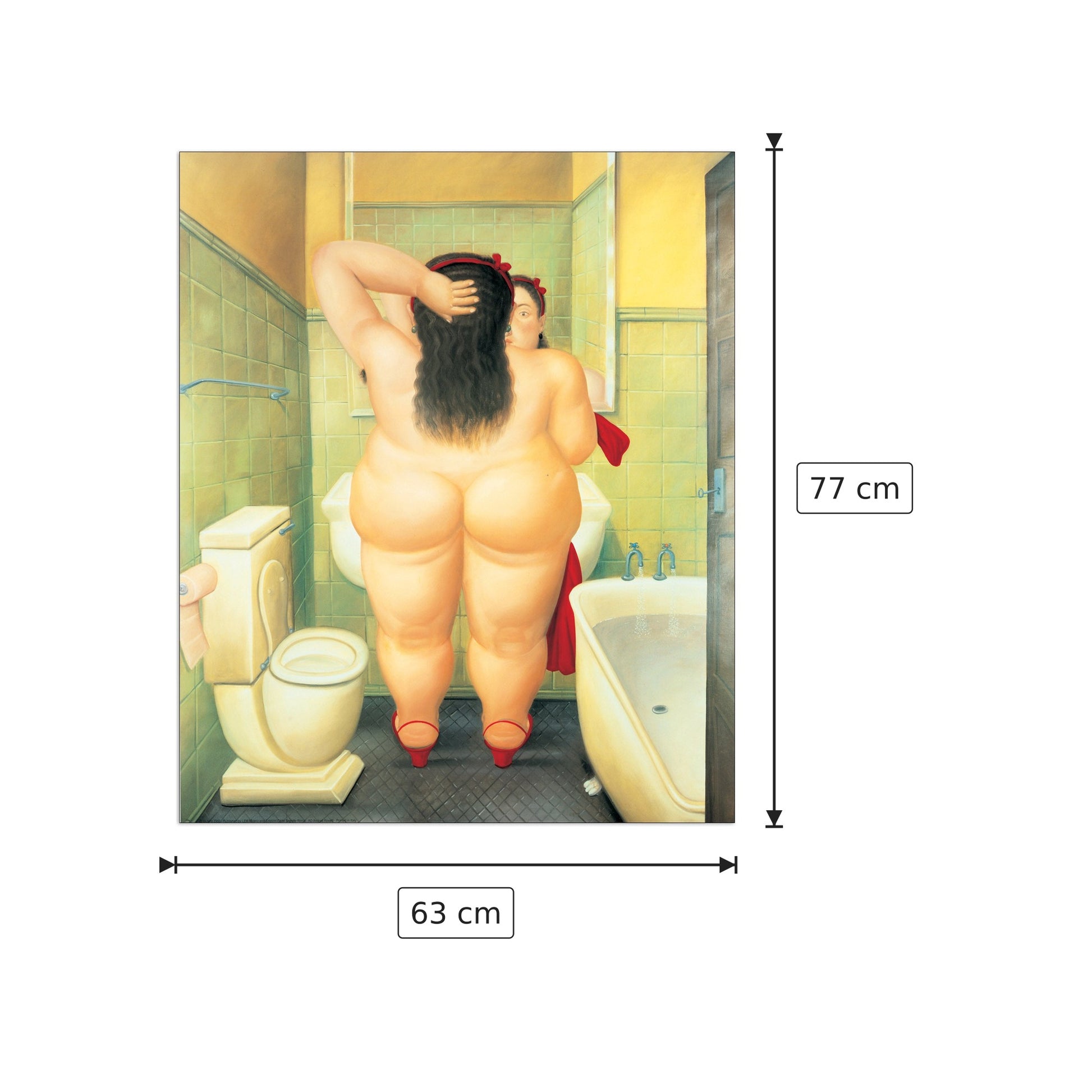 Il bagno - BOTERO - cm 63x77 - Pannello in MDF