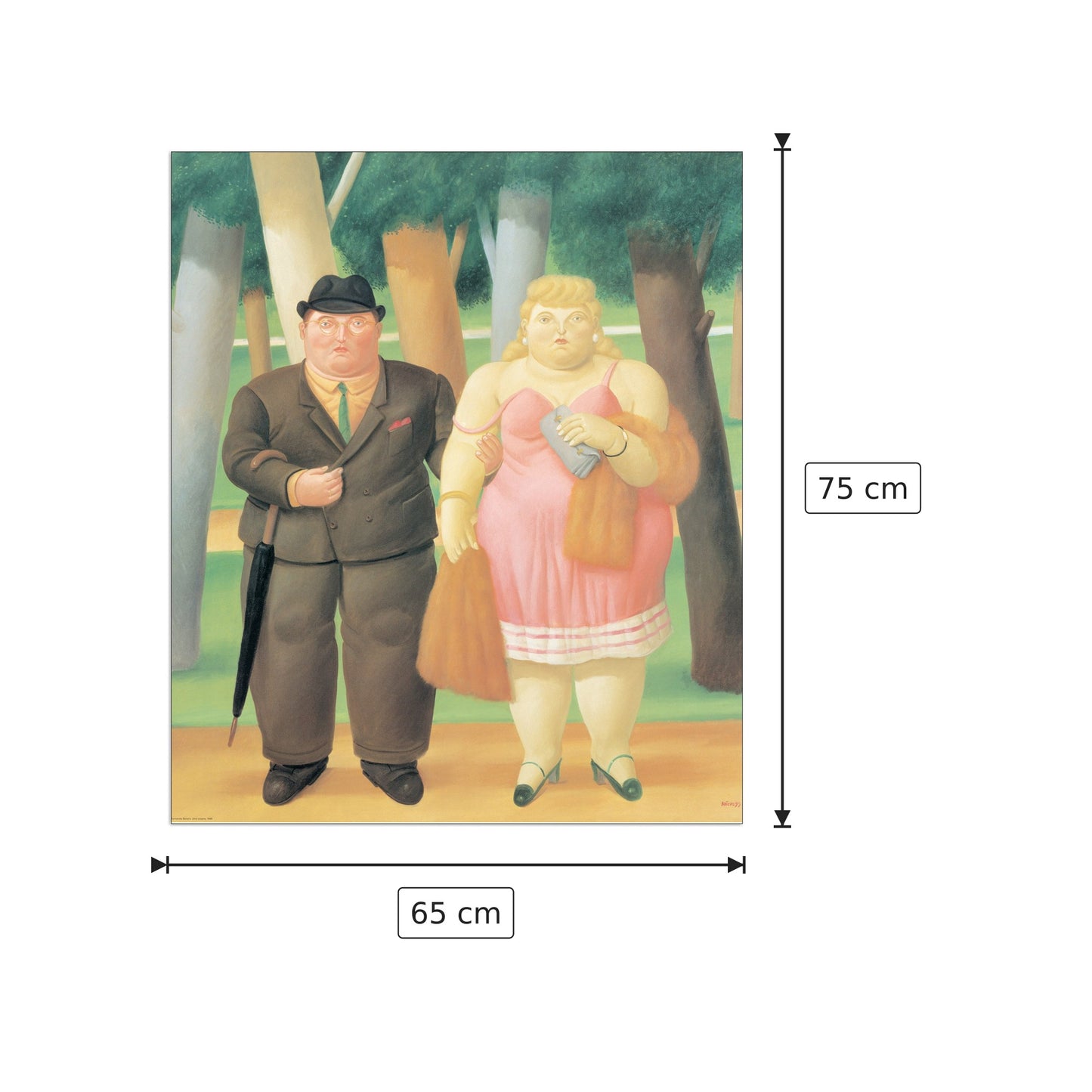 Una coppia - BOTERO - cm 65x75 - Pannello in MDF