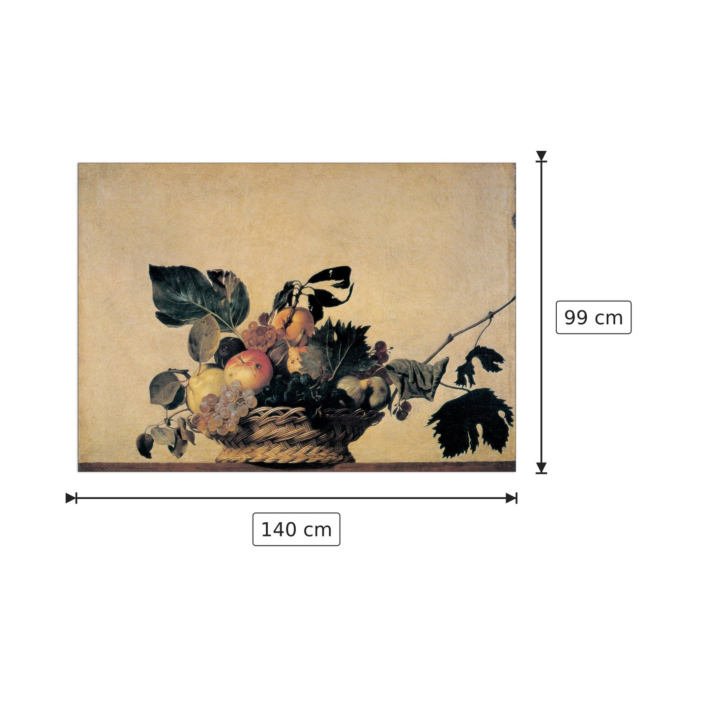 Frutta - CARAVAGGIO - cm 140x99 - Pannello in MDF
