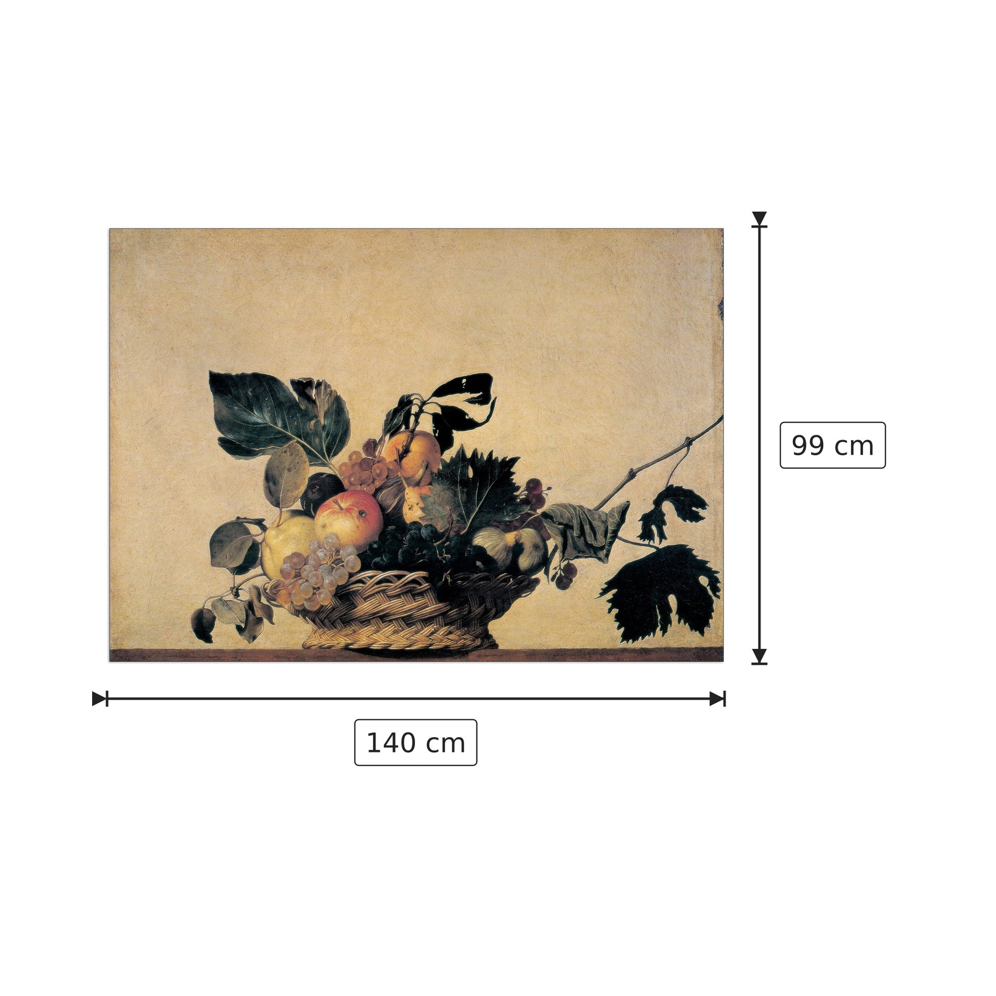 Frutta - CARAVAGGIO - cm 140x99 - Pannello in MDF