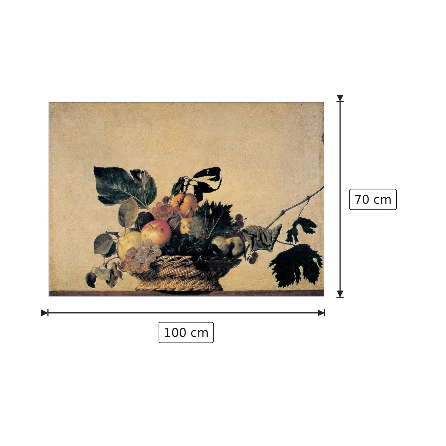 Frutta - CARAVAGGIO - cm 100x70 - Pannello in MDF
