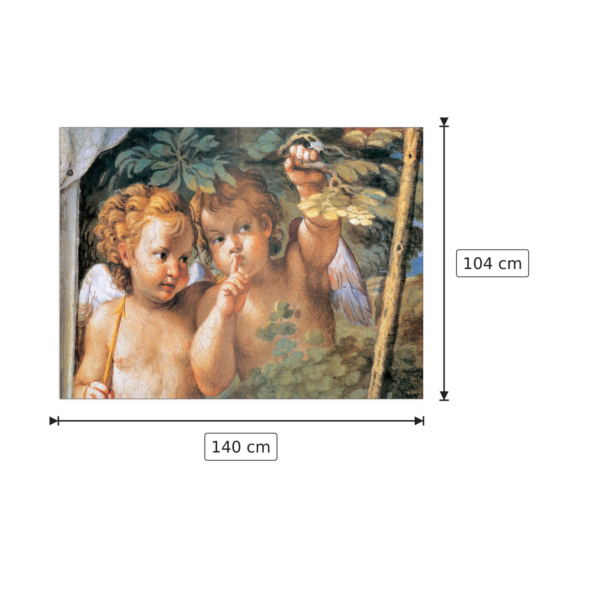 Gli angeli - CARRACCI - cm 140x104 - Pannello in MDF