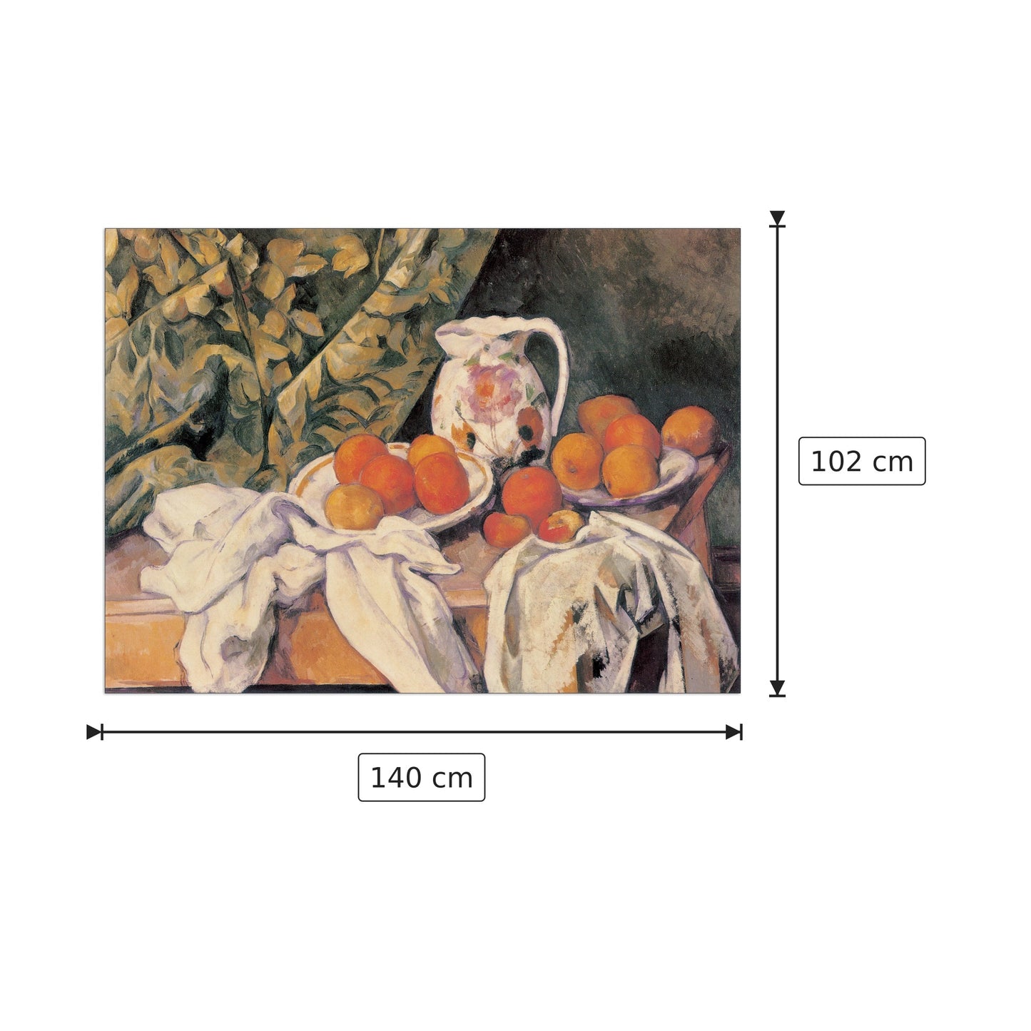 Natura morta con frutta - CEZANNE - cm 140x102 - Pannello in MDF