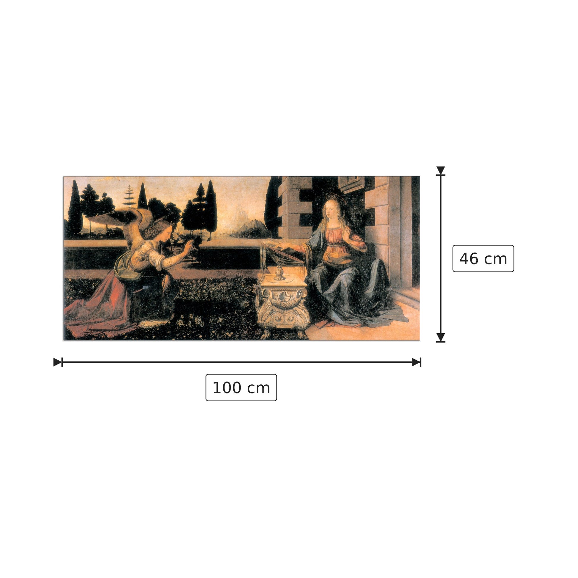 Annunciazione - DA VINCI - cm 100x46 - Pannello in MDF