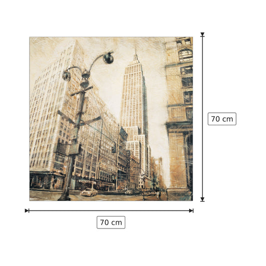 Empire State Building da Madison Avenue - DANIELS - cm 70x70 - Pannello in MDF