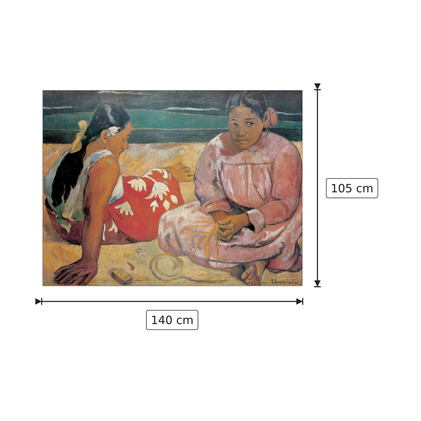 Donne tahitiane - Tahiti Fammes - cm 140x105 - Pannello in MDF
