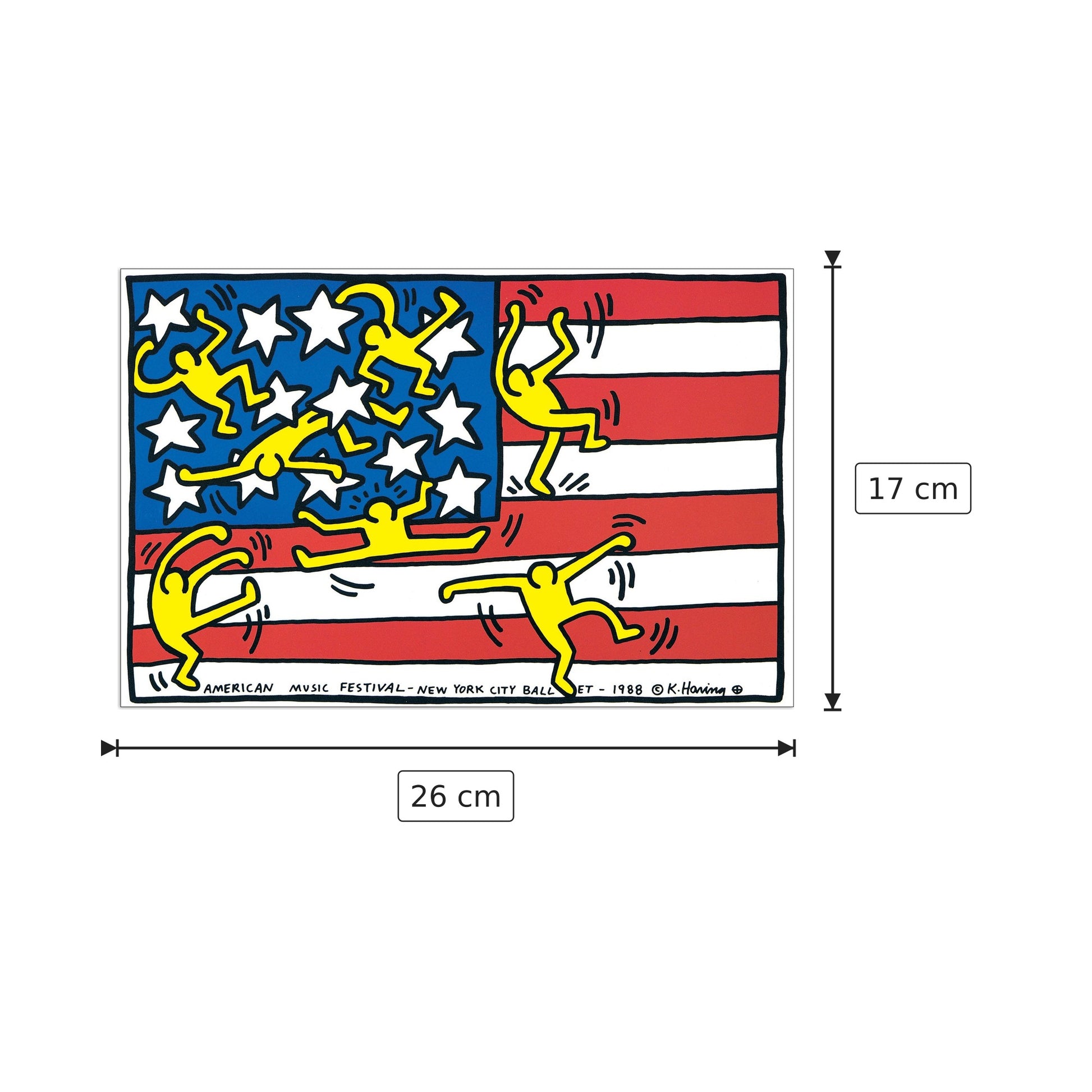Festival musicale americano - HARING - cm 26x17 - Pannello in MDF