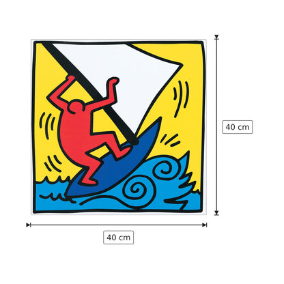 Senza titolo 1987 - HARING - cm 40x40 - Pannello in MDF