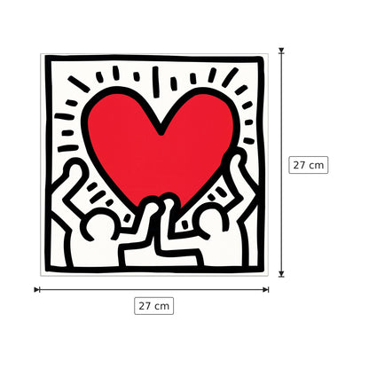 Senza titolo 1988 - HARING - cm 27x27 - Pannello in MDF