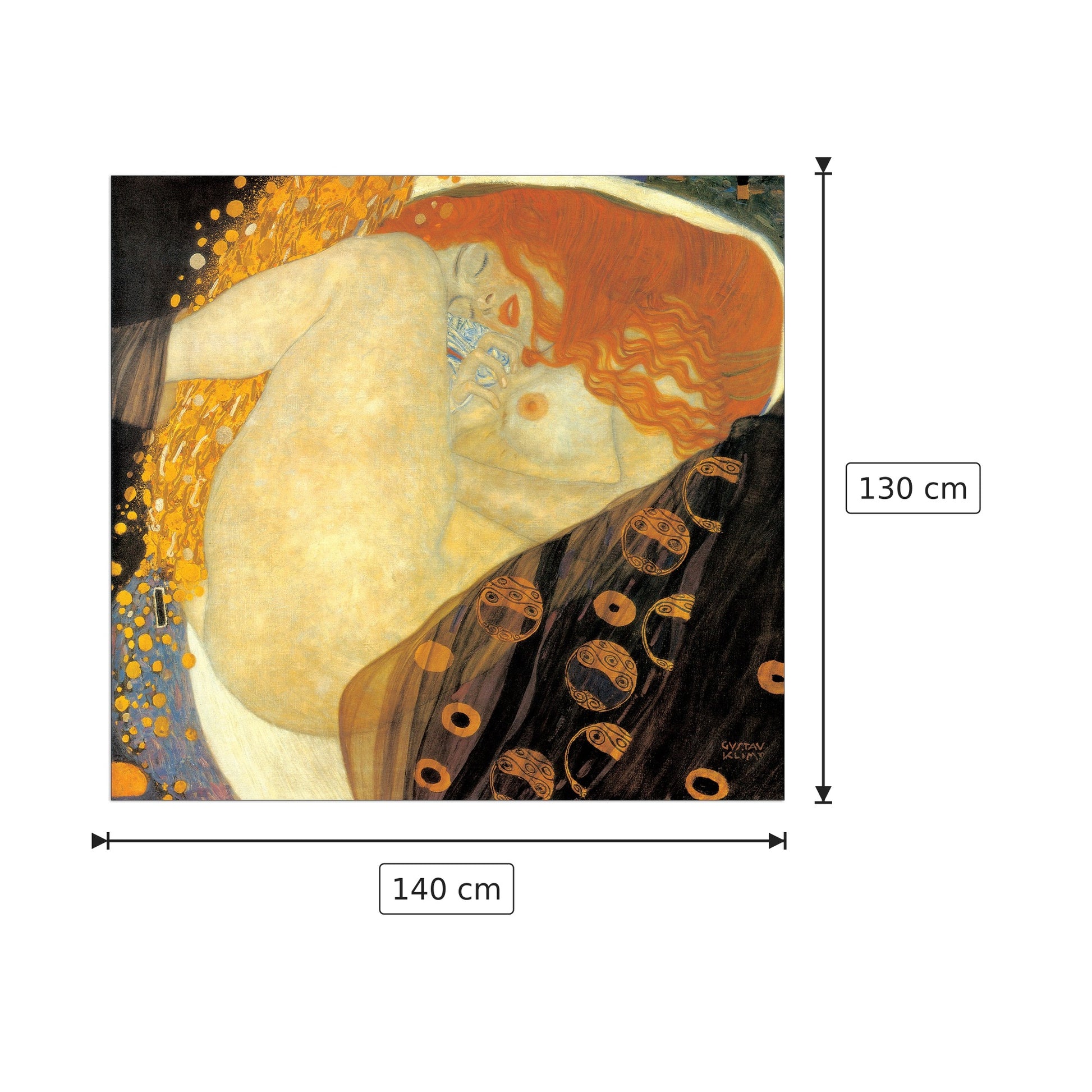 Danae - KLIMT - cm 140x130 - Pannello in MDF