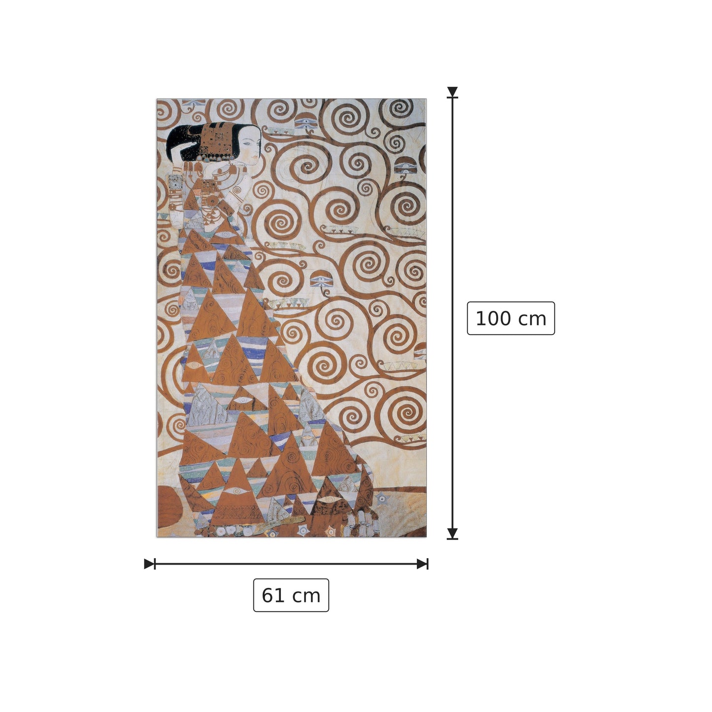 L'attesa - KLIMT - cm 61x100 - Pannello in MDF