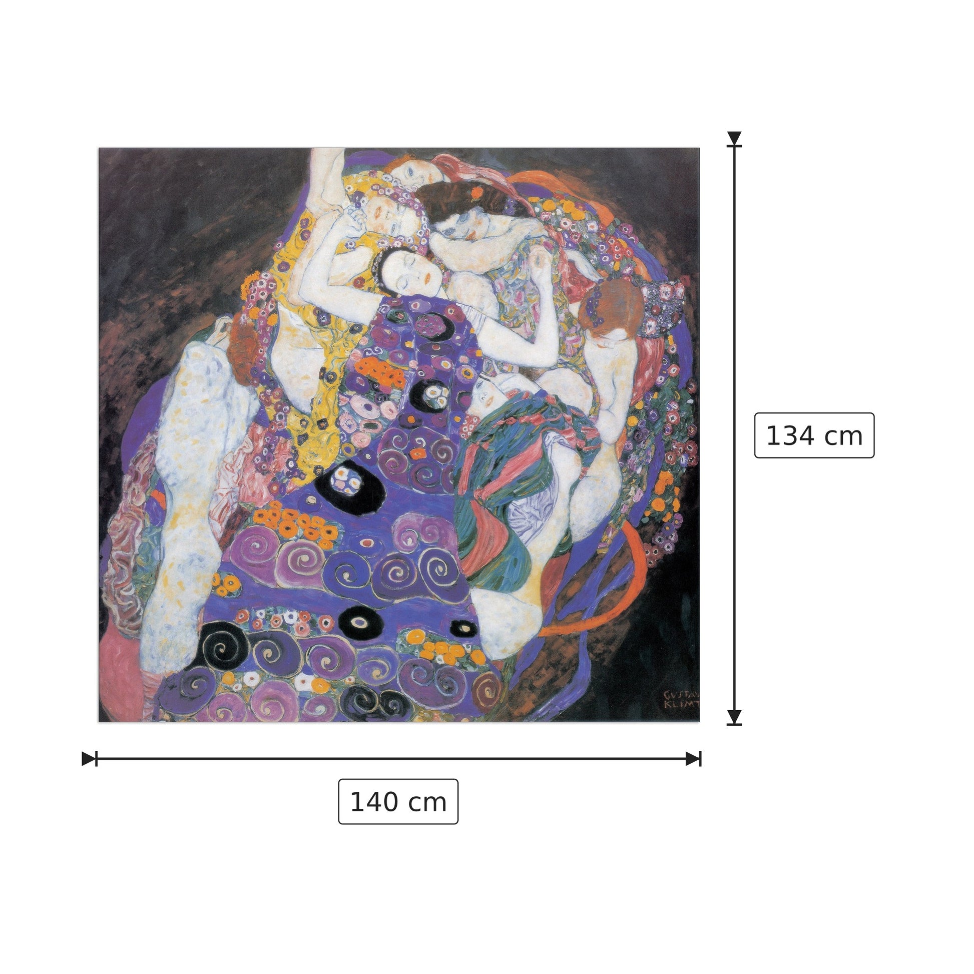 La vergine - KLIMT - cm 140x134 - Pannello in MDF