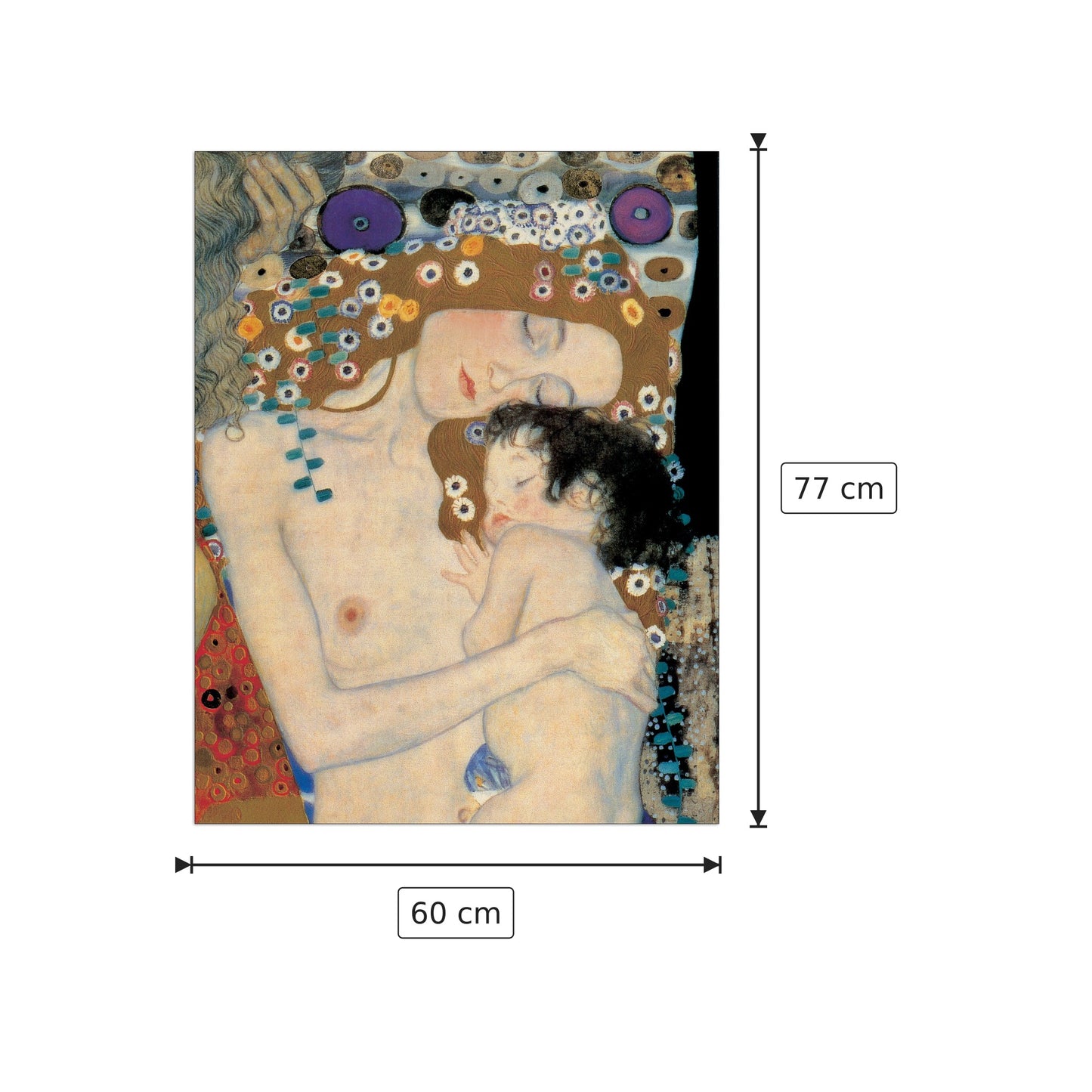 Madre e bambino - KLIMT - cm 60x77 - Pannello in MDF