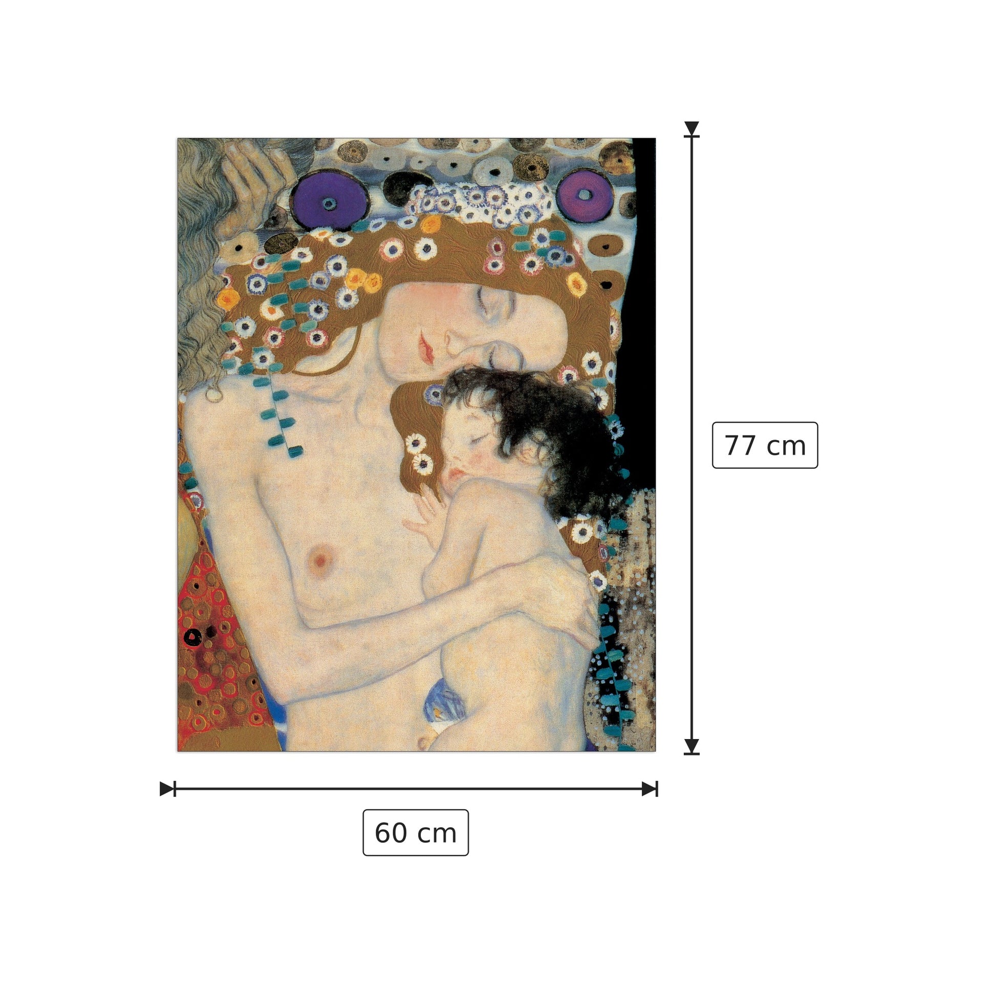 Madre e bambino - KLIMT - cm 60x77 - Pannello in MDF