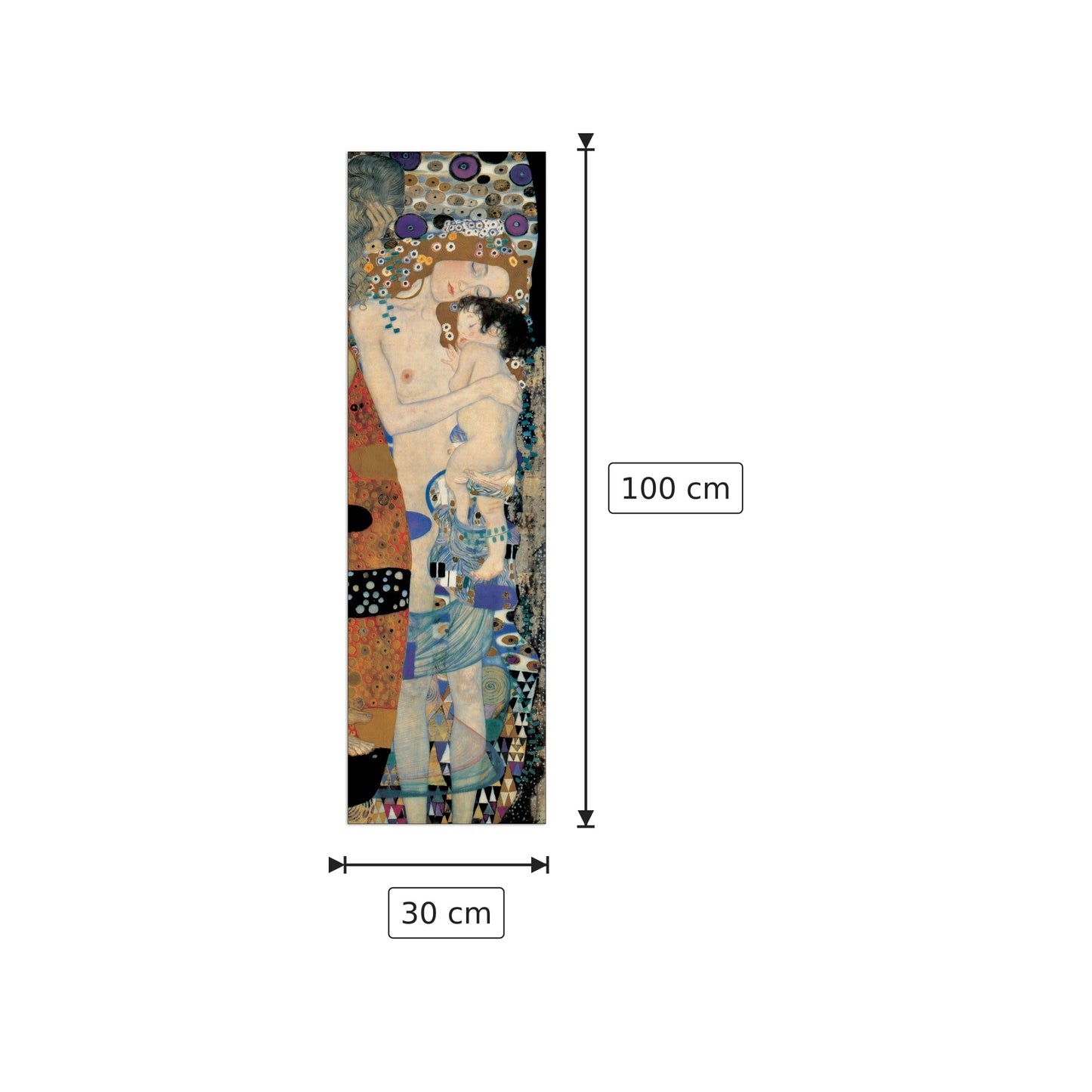 Madre e bambino - KLIMT - cm 30x100 - Pannello in MDF