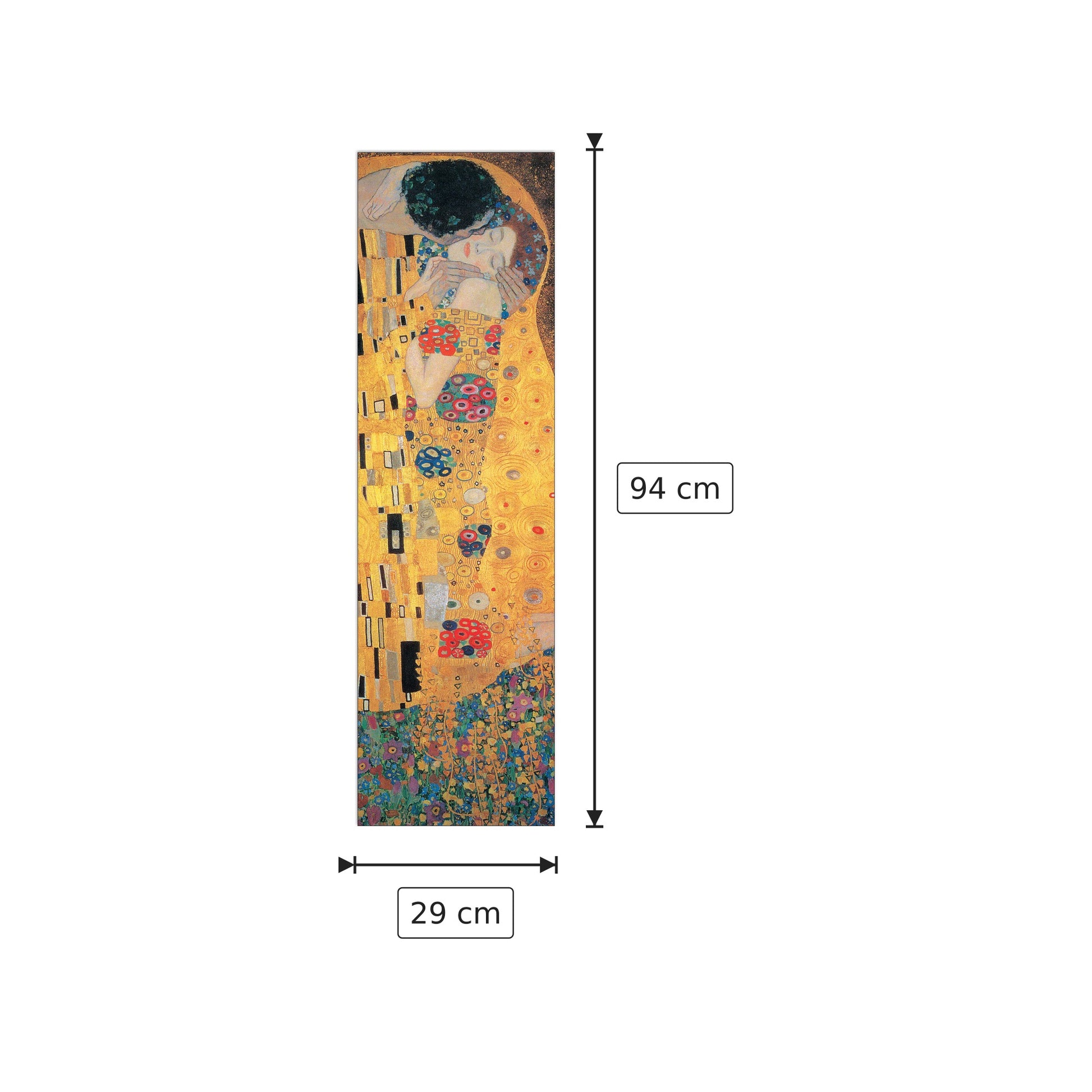 Il bacio - KLIMT - cm 29x94 - Pannello in MDF