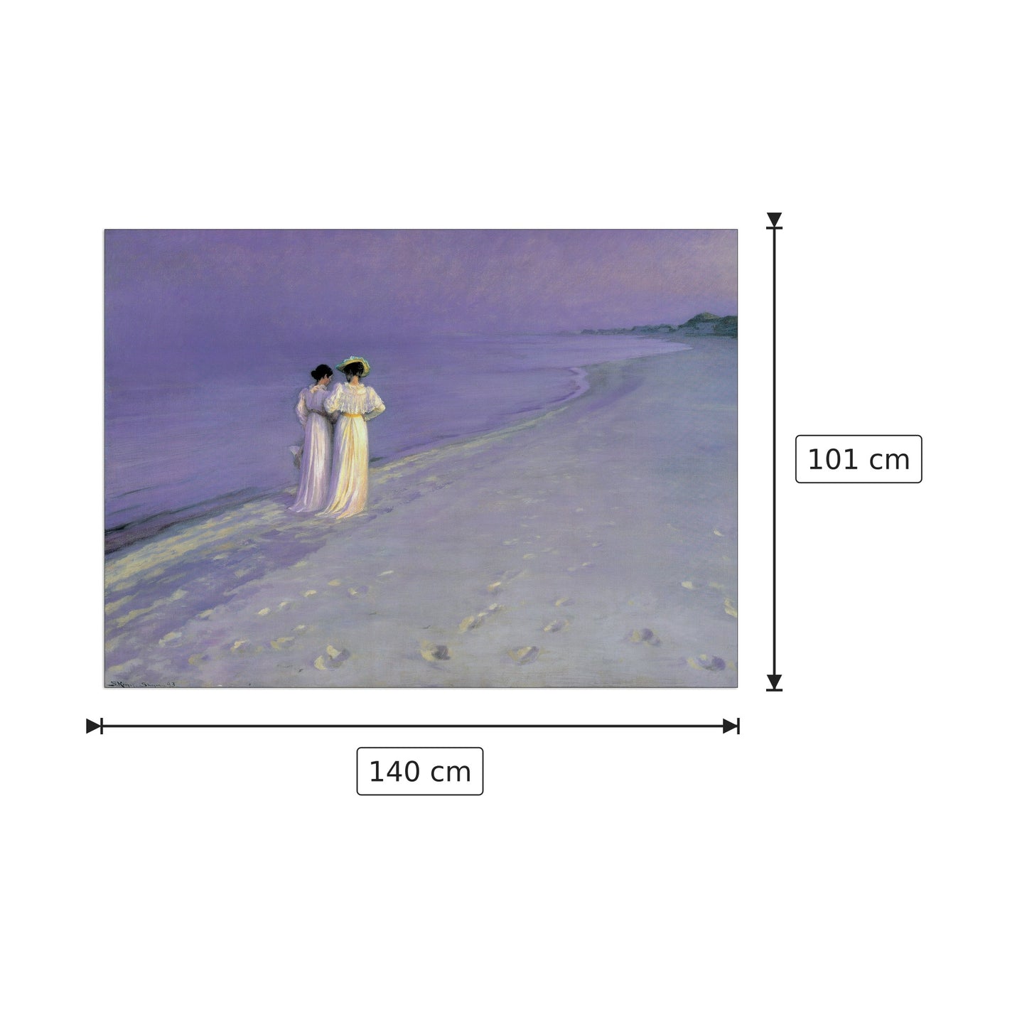 Sera d'estate a Skagen - KROYER - cm 140x101 - Pannello in MDF