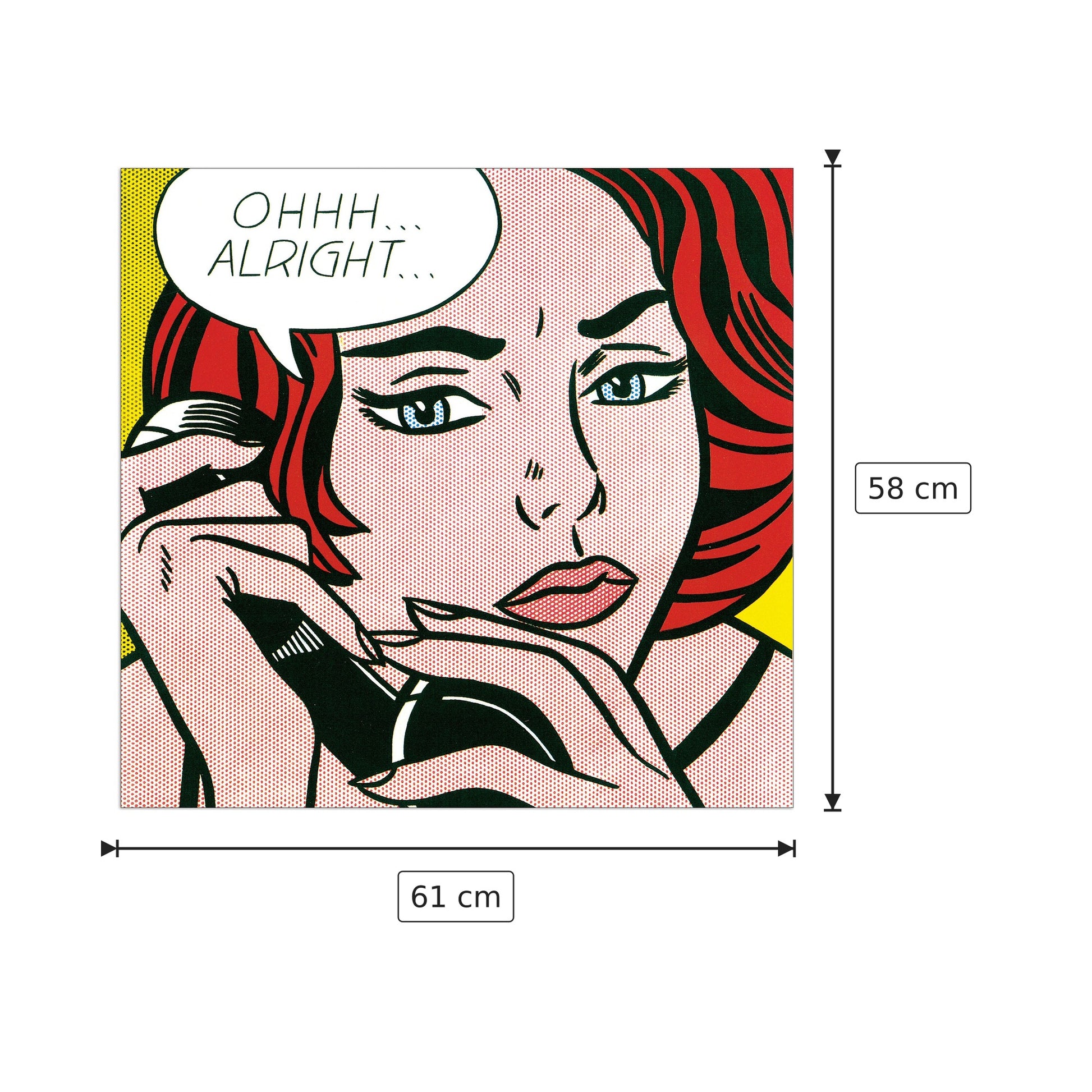 Ohhh... Alright..., 1964 - LICHTENSTEIN - cm 61x58 - Pannello in MDF