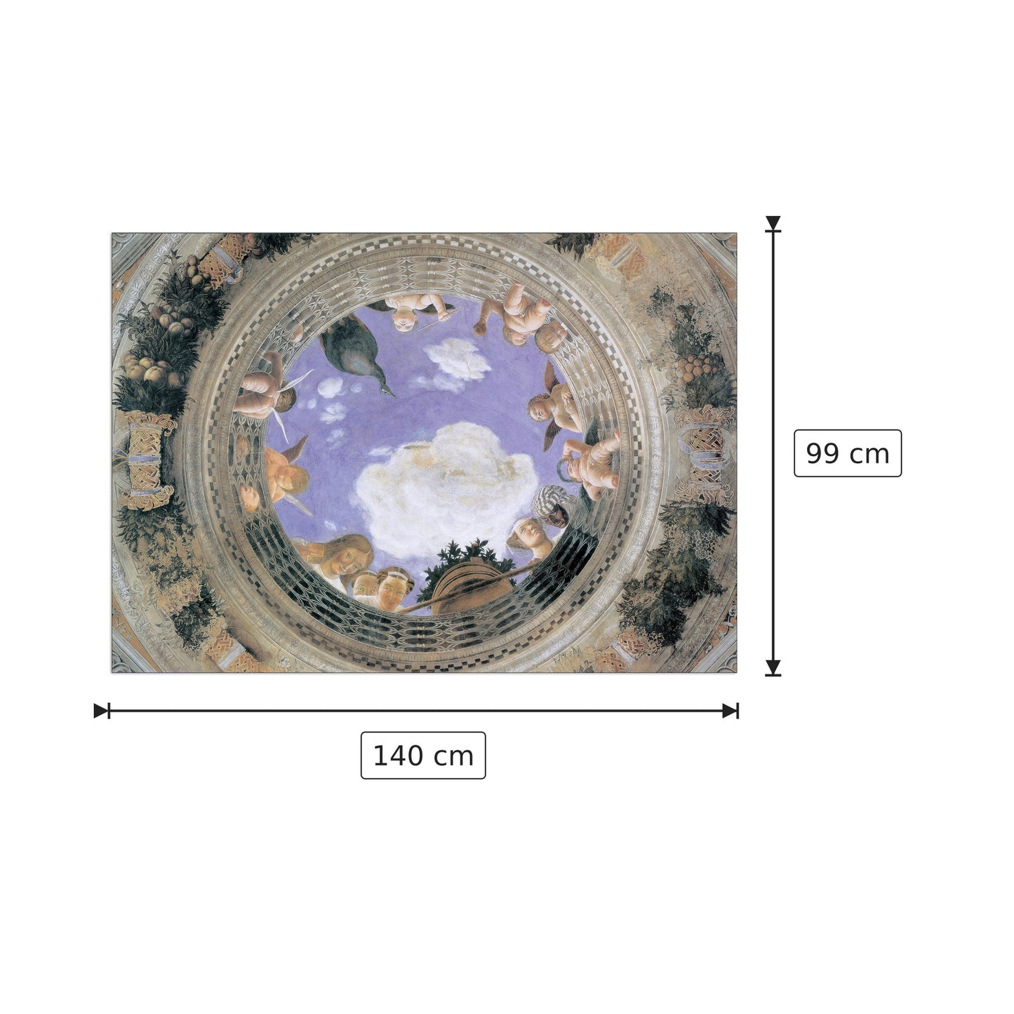 Camera degli sposi - MANTEGNA - cm 140x99 - Pannello in MDF