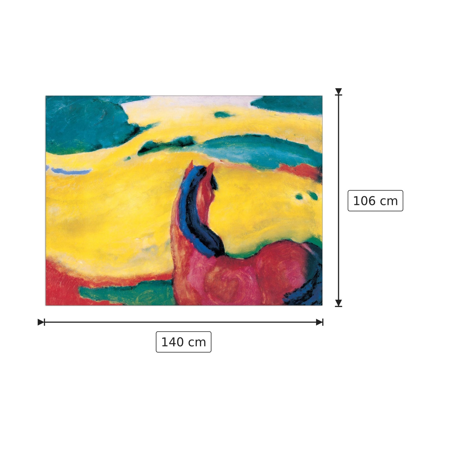 Cavallo nel paesaggio - MARC - cm 140x106 - Pannello in MDF
