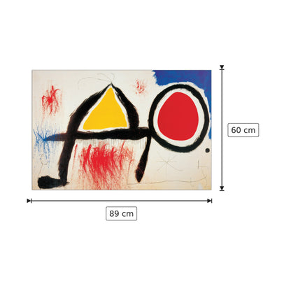 Personaggio davanti al sole - MIRÒ - cm 89x60 - Pannello in MDF