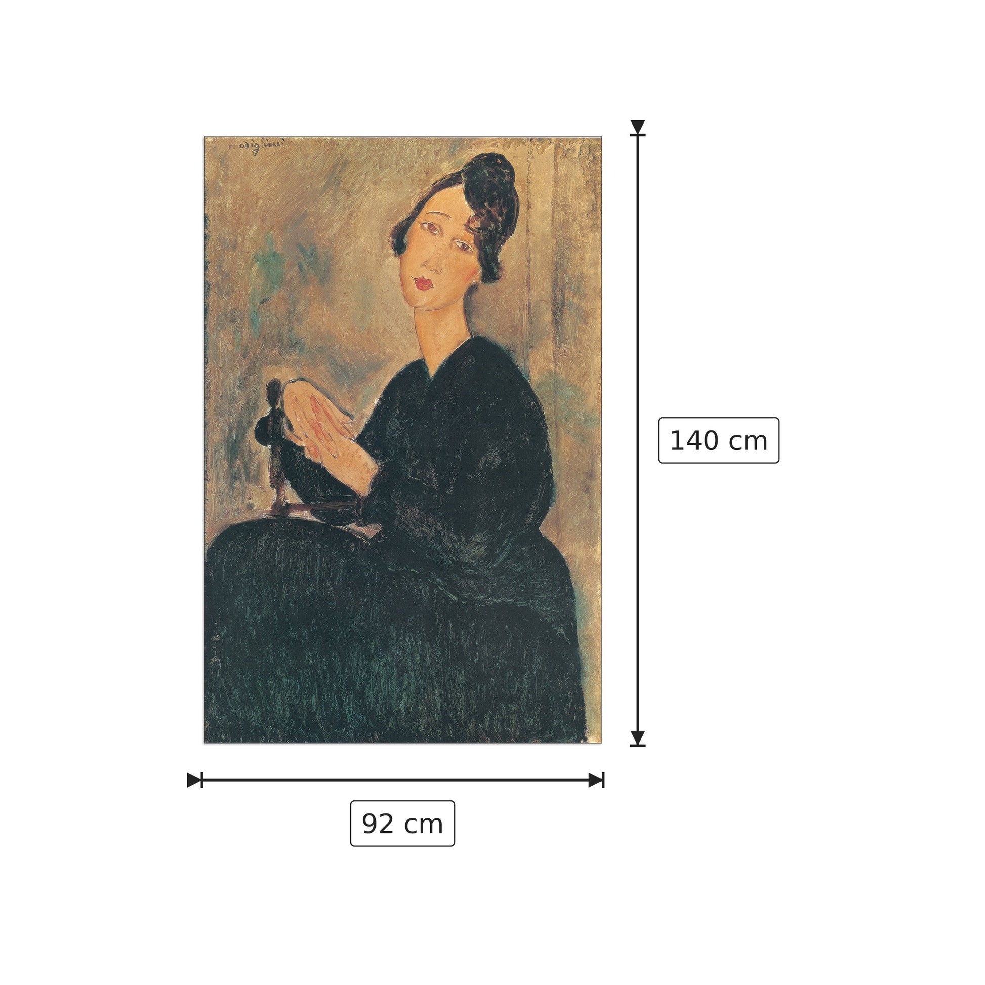 Signora Dedia - MODIGLIANI - cm 92x140 - Pannello in MDF