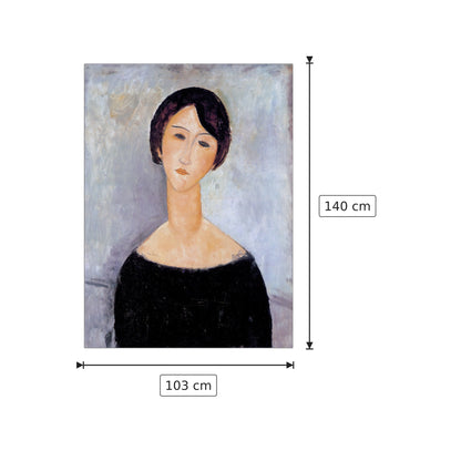Donna in nero - MODIGLIANI - cm 103x140 - Pannello in MDF