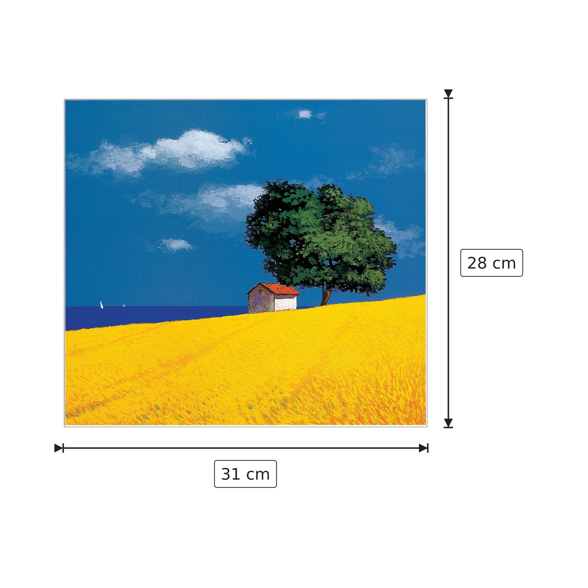 Casetta con albero - MONDELLI - cm 31x28 - Pannello in MDF