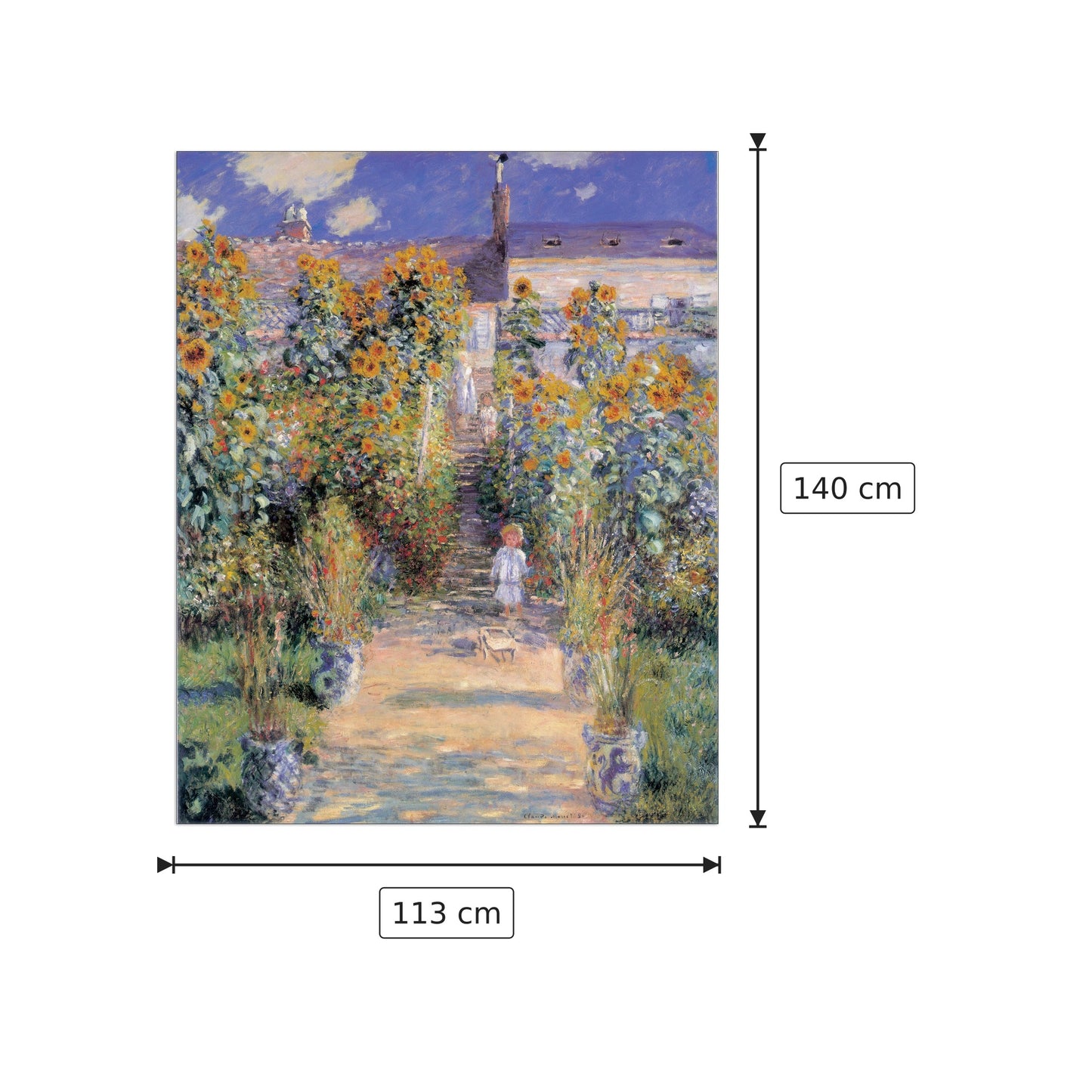Giardino dell'artista a Vetheuil - MONET - cm 113x140 - Pannello in MDF