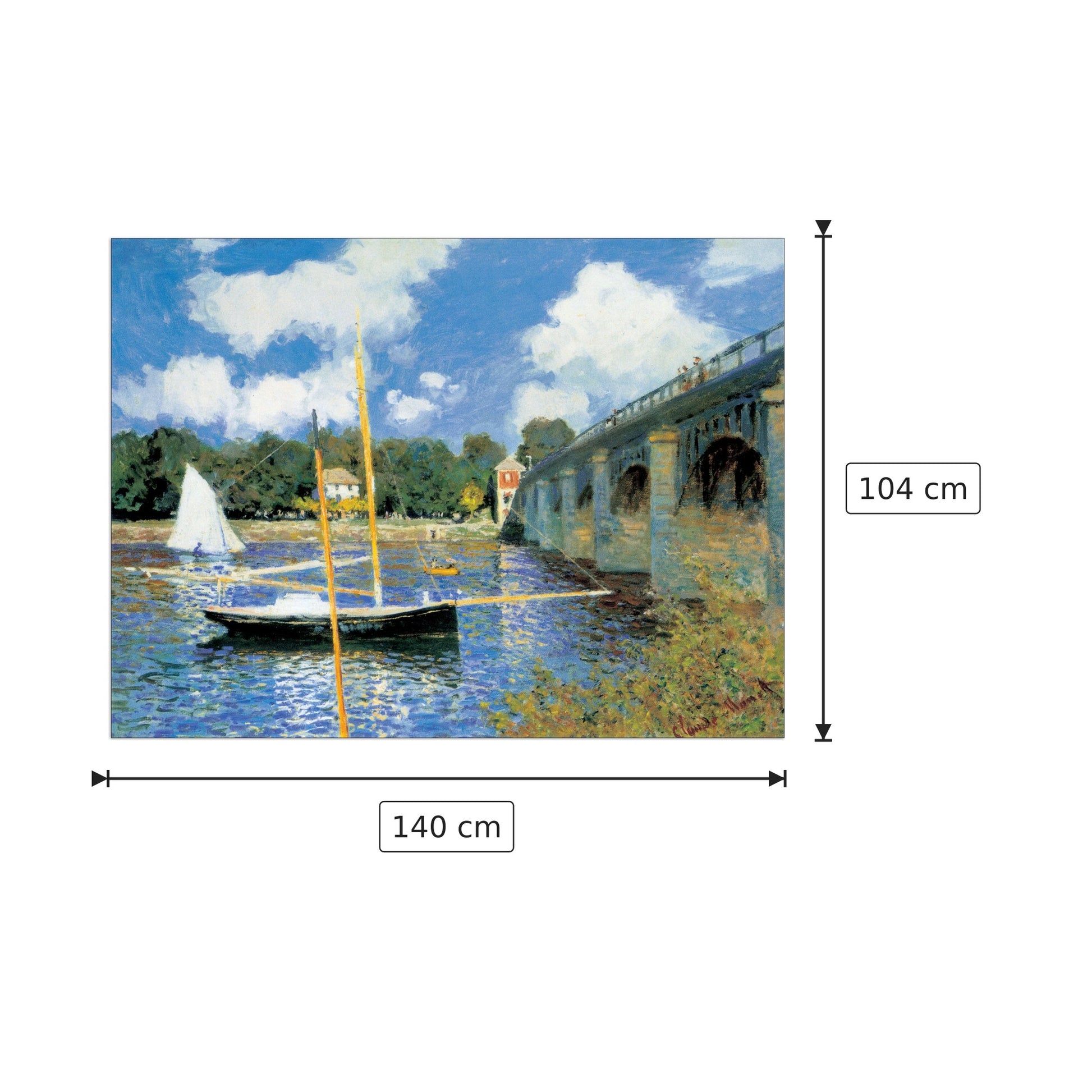 Ponte di Argenteuil - MONET - cm 140x104 - Pannello in MDF