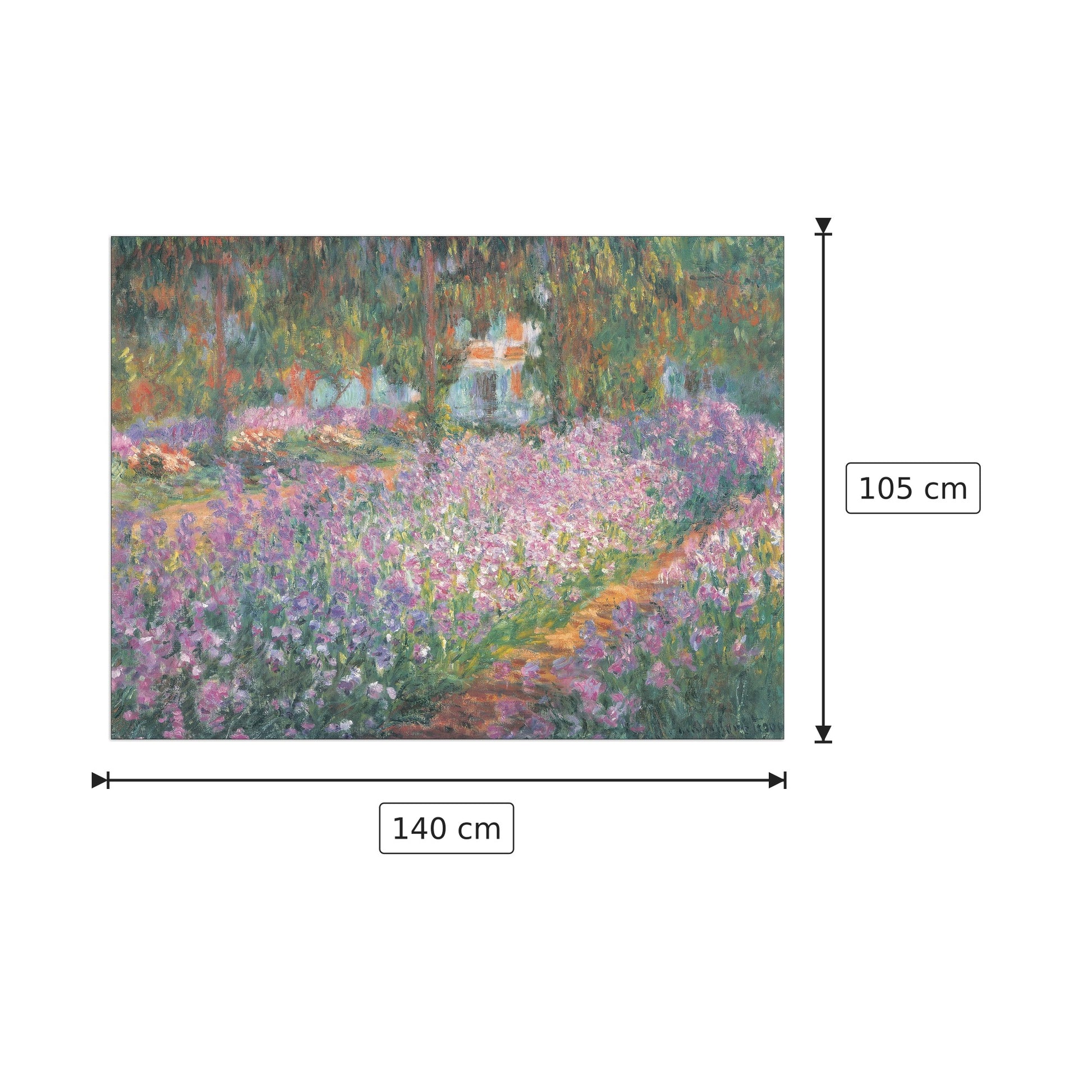 giardino a Giverny - MONET - cm 140x105 - Pannello in MDF
