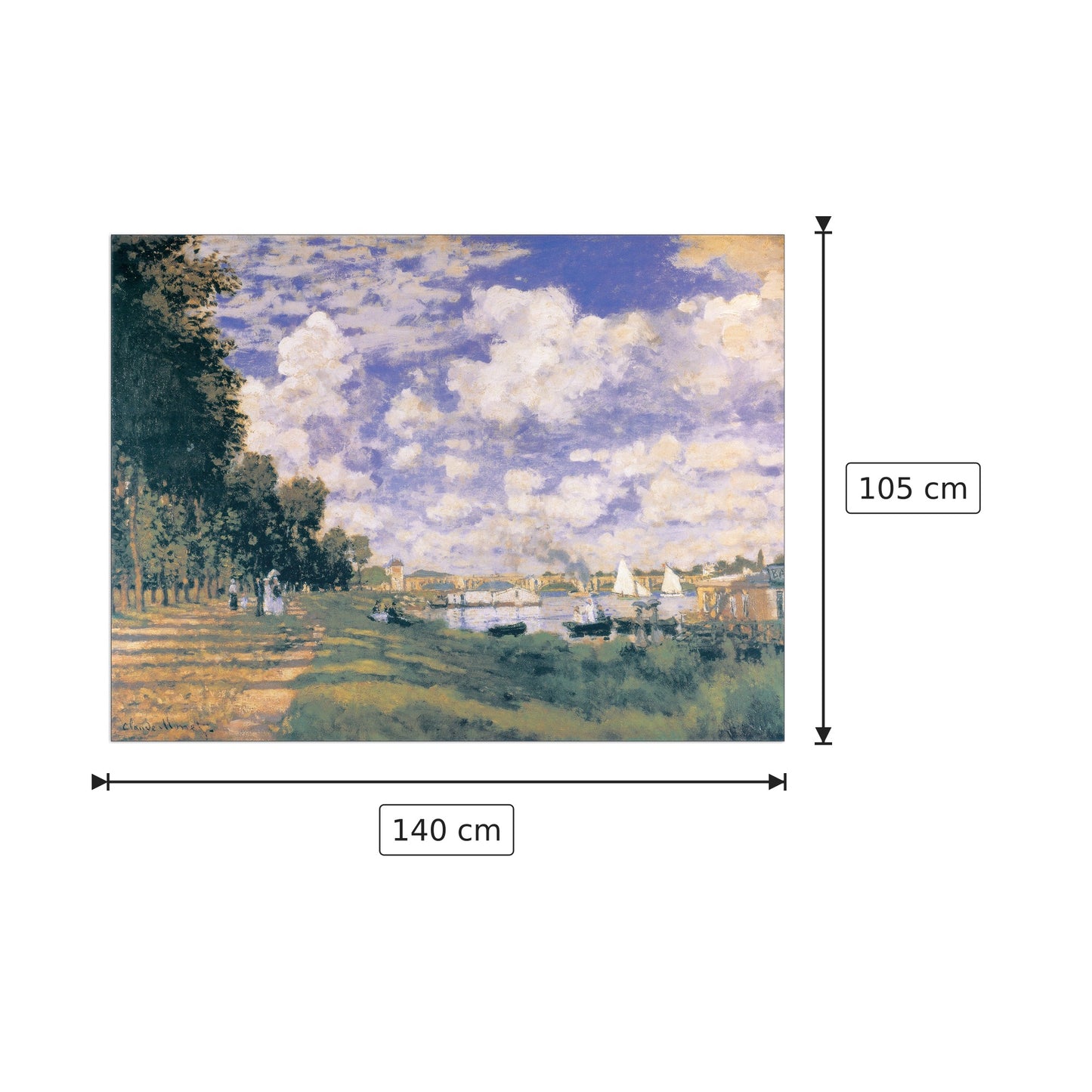 lo stagno di Argenteuil - MONET - cm 140x105 - Pannello in MDF