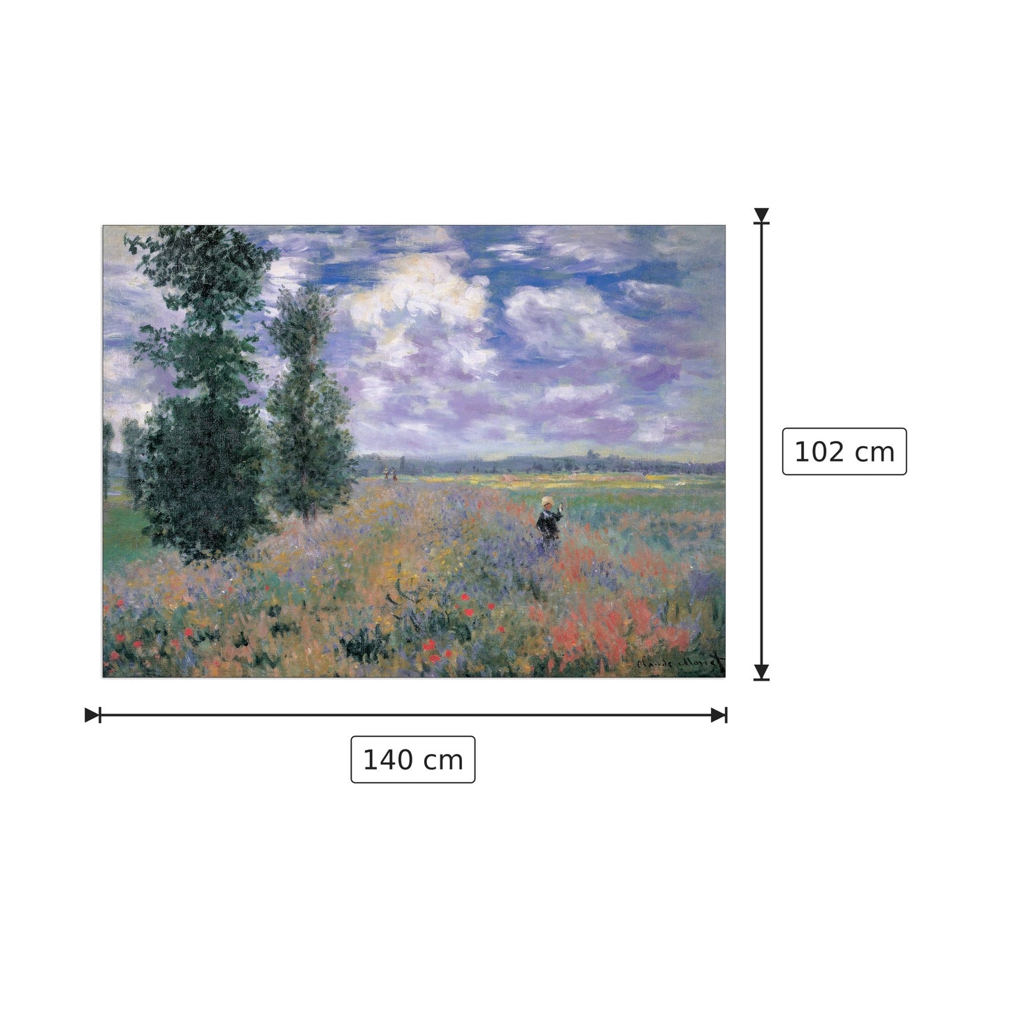 papaveri nei dintorni di Argenteuil - MONET - cm 140x102 - Pannello in MDF