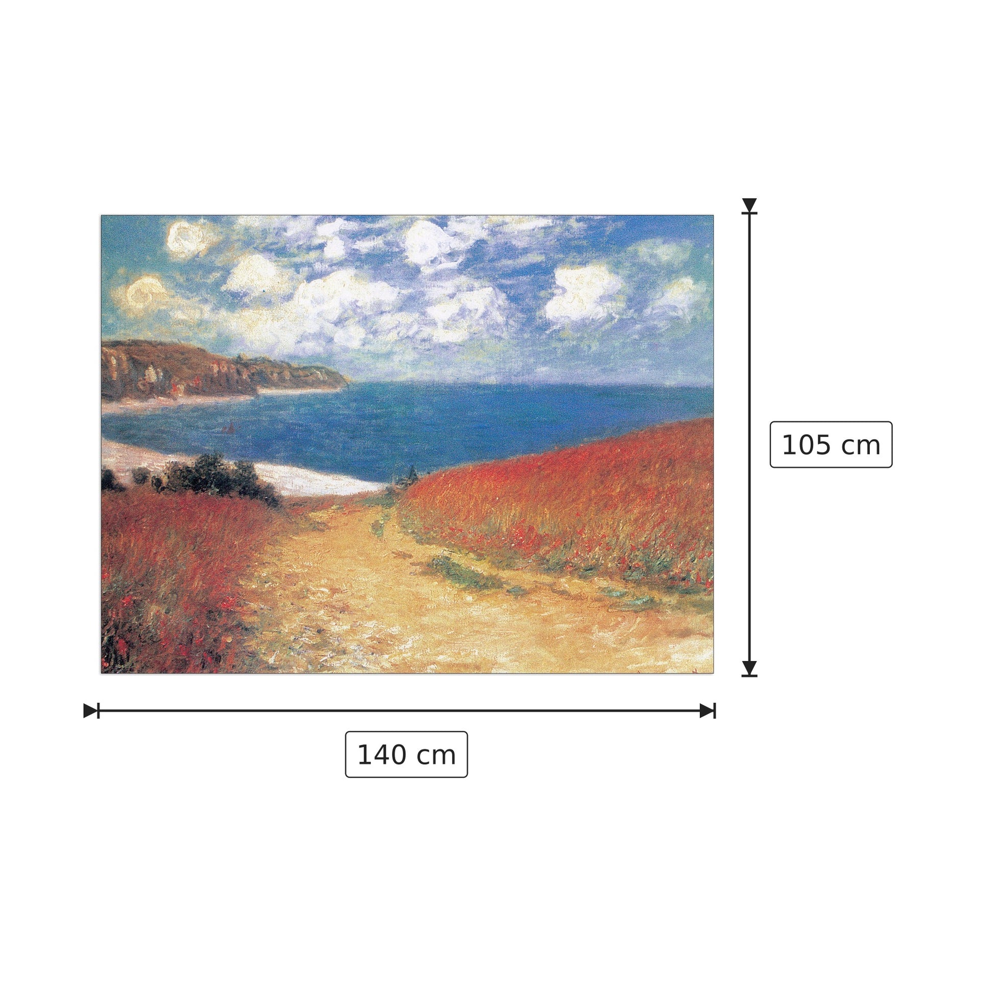 strada di campagna verso Pourville - MONET - cm 140x105 - Pannello in MDF