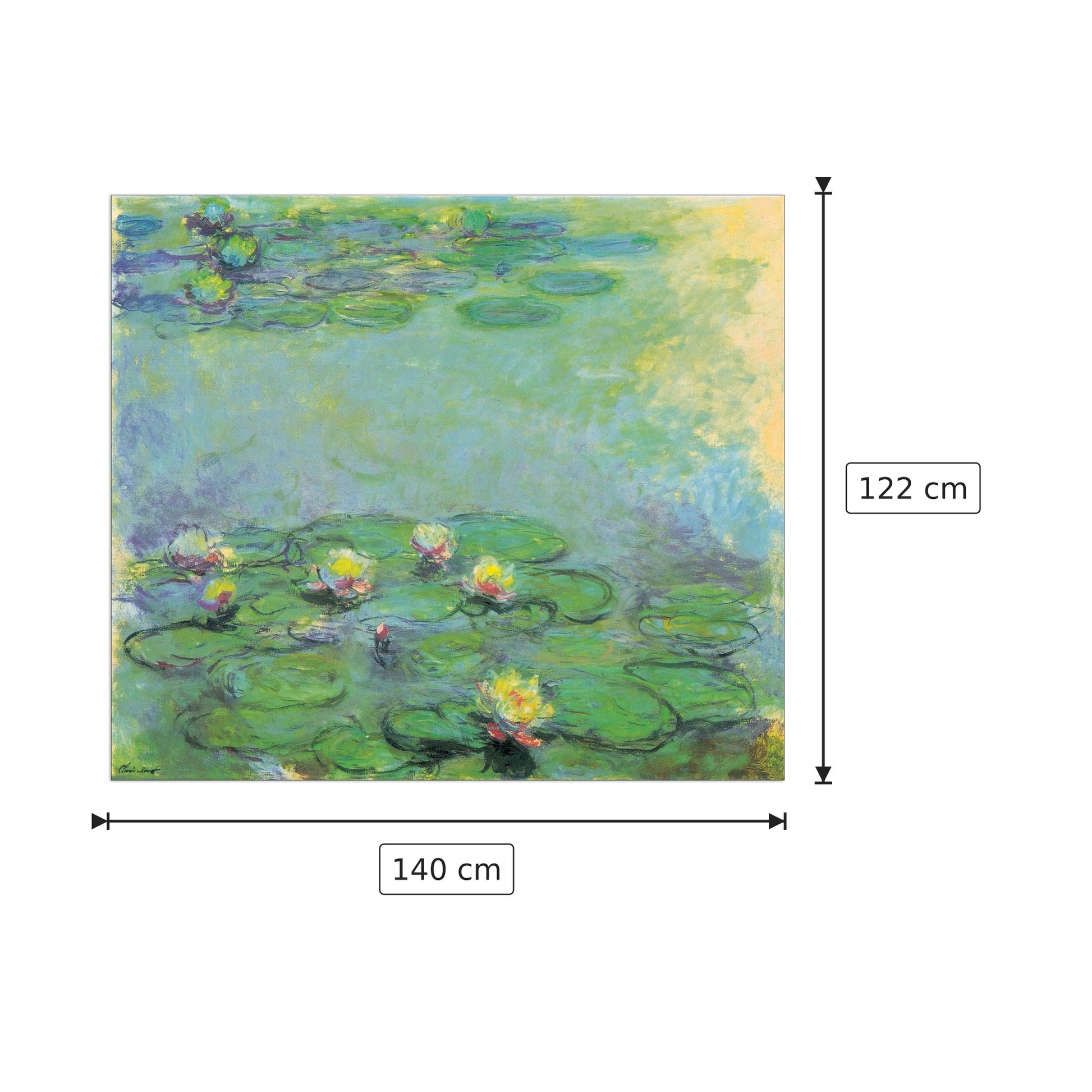 Ninfee - MONET - cm 140x122 - Pannello in MDF
