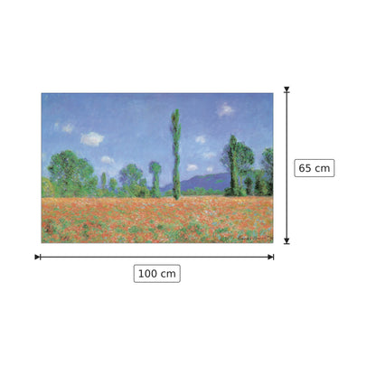 campo di papaveri - MONET - cm 100x65 - Pannello in MDF