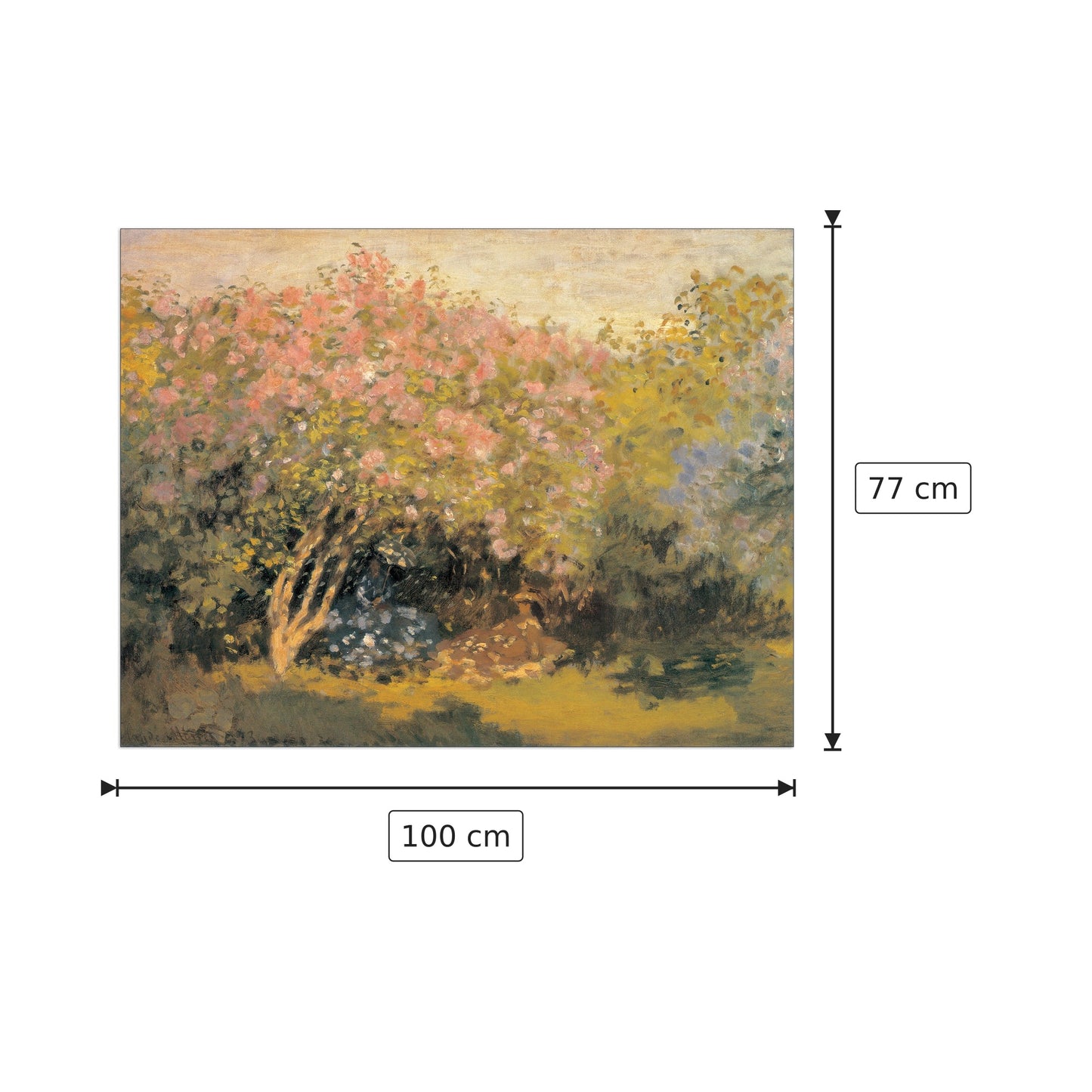 Riposo sotto i lilla - MONET - cm 100x77 - Pannello in MDF