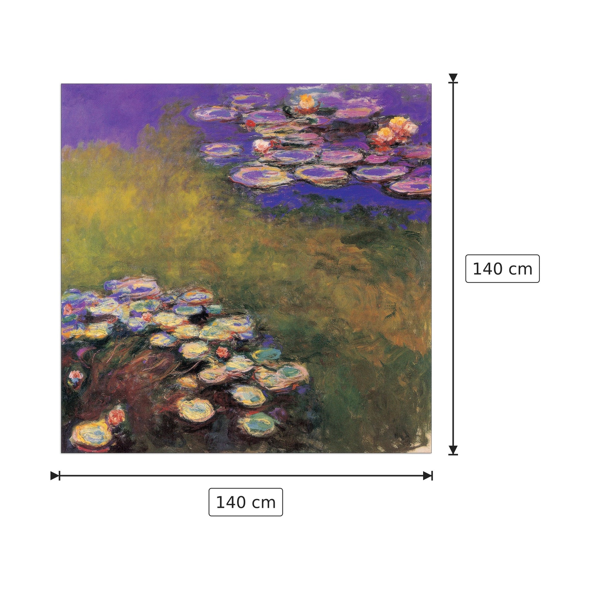 Ninfee - MONET - cm 140x140 - Pannello in MDF