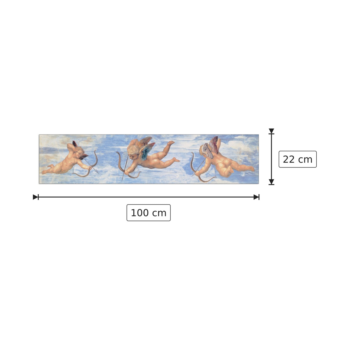 Dettaglio del trionfo di Galatea - RAFFAELLO - cm 100x22 - Pannello in MDF