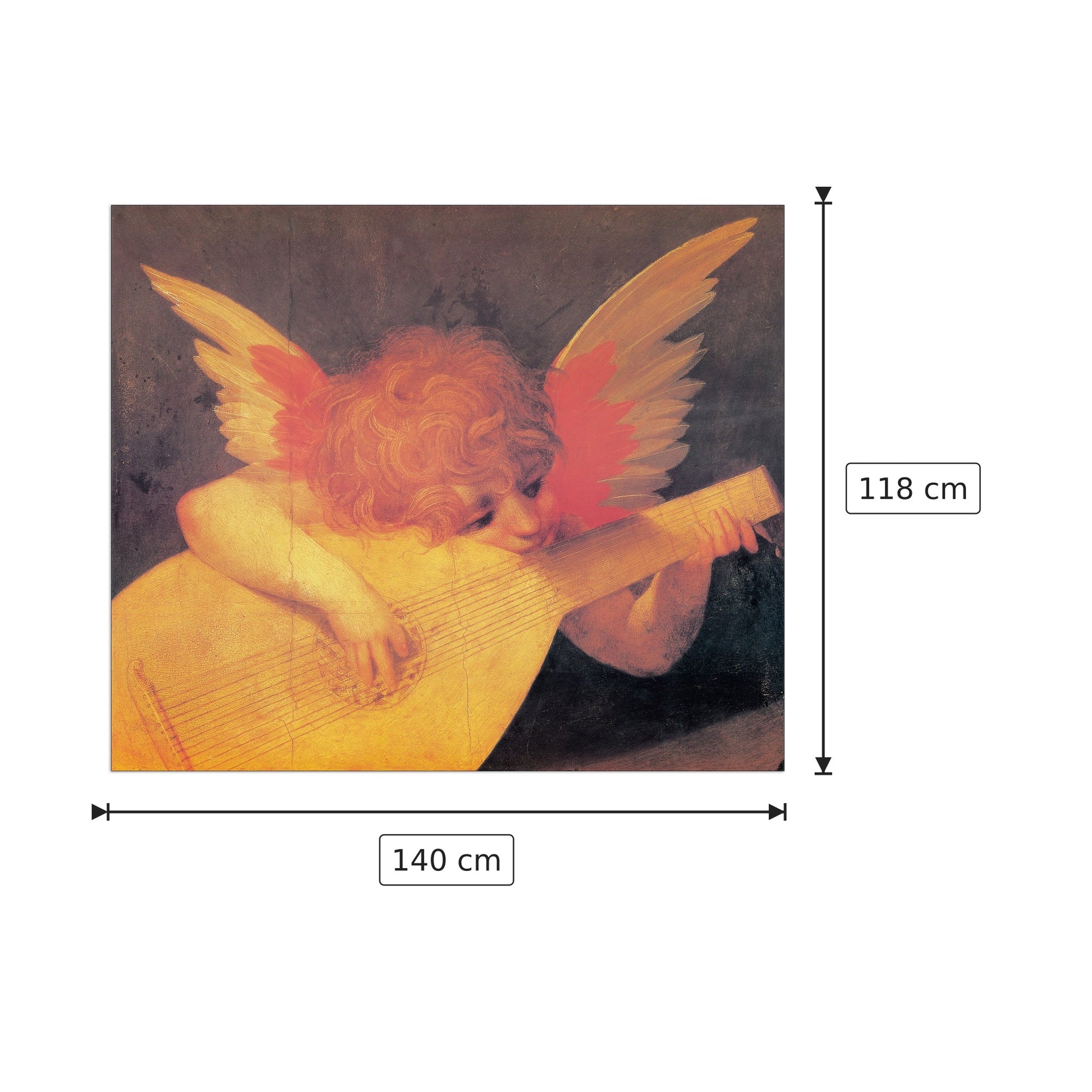Putto Musicante - ROSSO FIORENTINO - cm 140x118 - Pannello in MDF