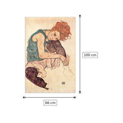 Sitzende Fra - SCHIELE - cm 66x100 - Pannello in MDF