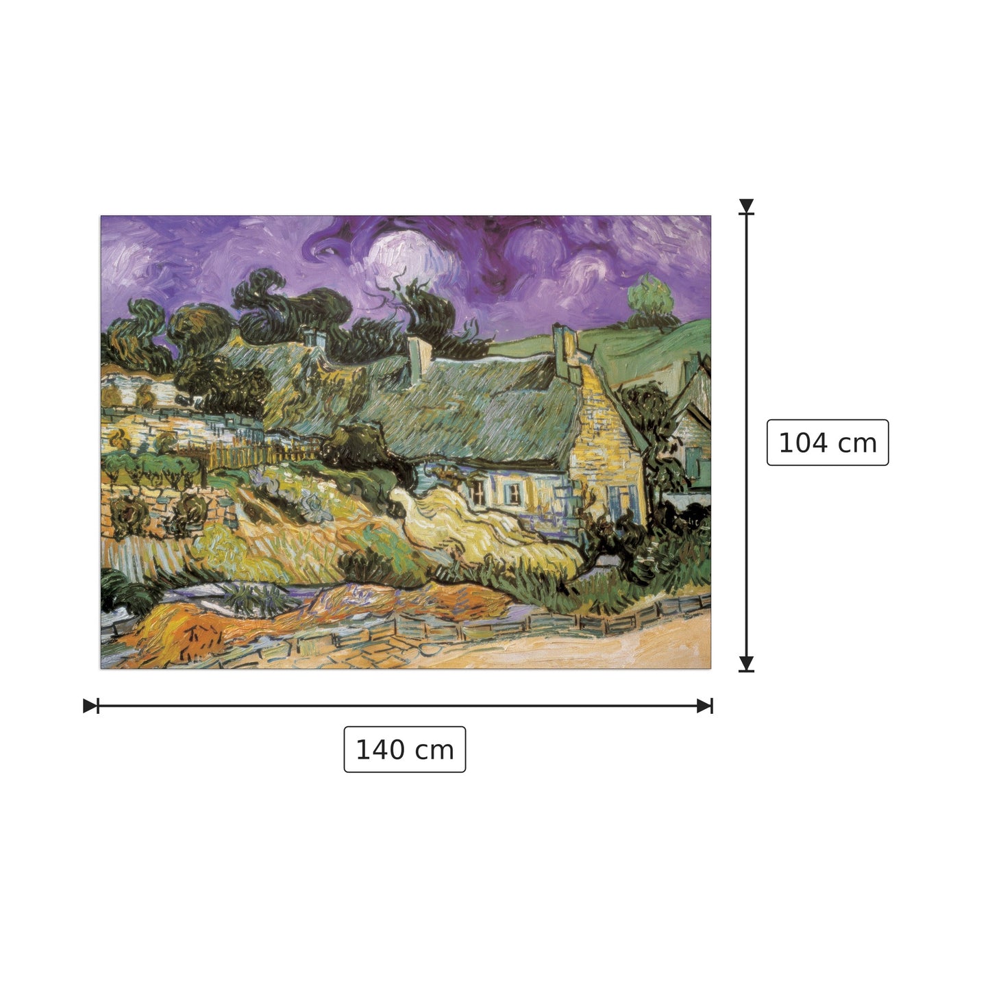 Le capanne di Cordeville ad Auvers-sur-Oise - VAN GOGH - cm 140x104 - Pannello in MDF