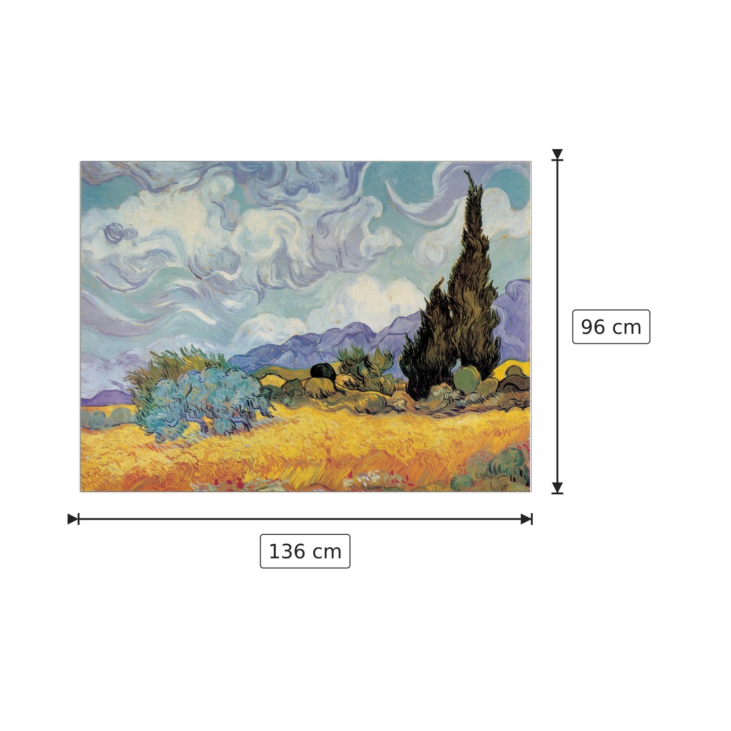 Cipressi - VAN GOGH - cm 136x96 - Pannello in MDF
