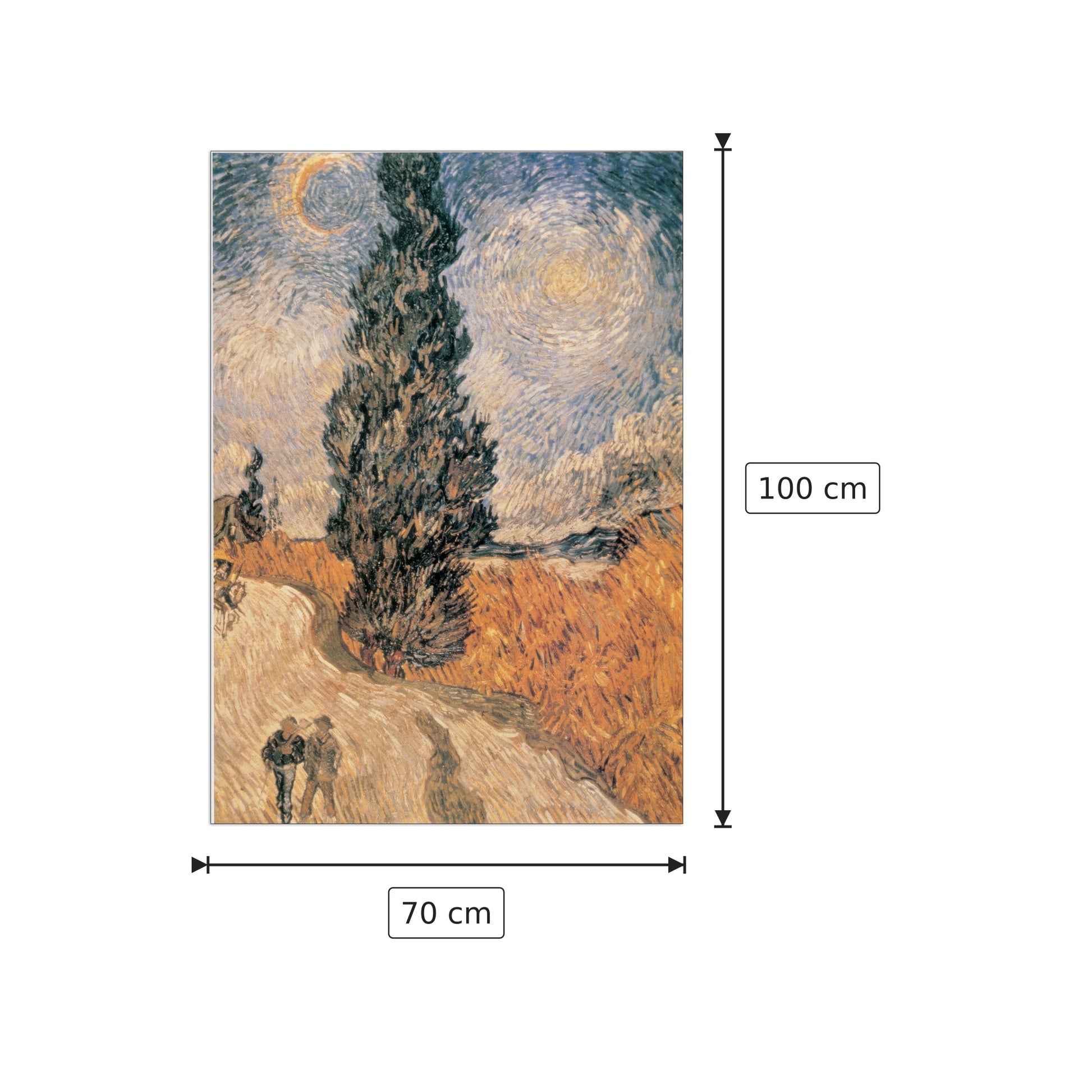 Cipressi - VAN GOGH - cm 70x100 - Pannello in MDF