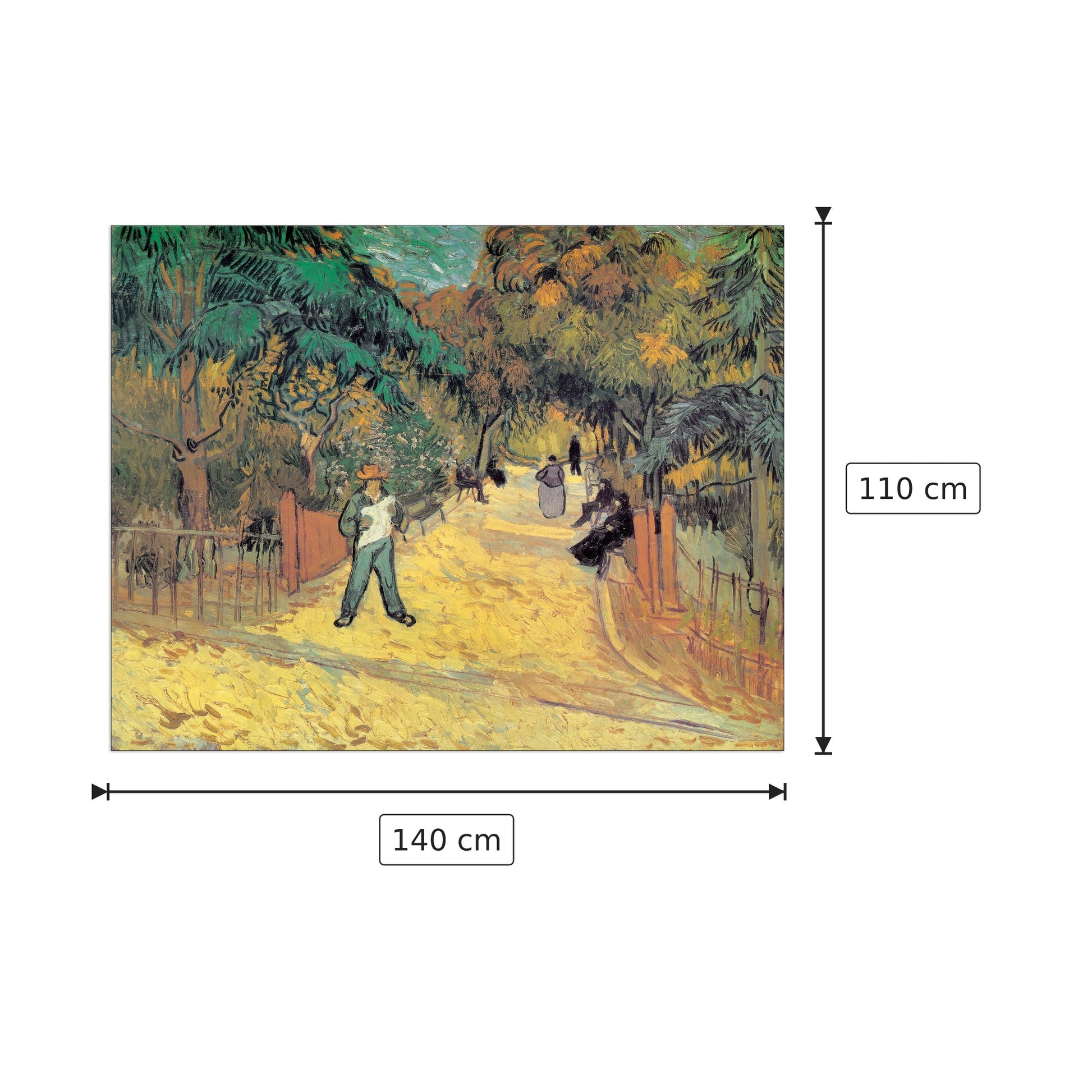 Giardino pubblico - VAN GOGH - cm 140x110 - Pannello in MDF