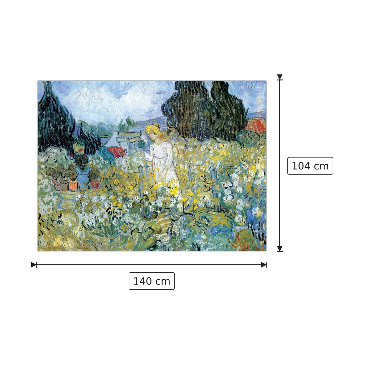 Signorina Gachet 1890 - VAN GOGH - cm 140x104 - Pannello in MDF