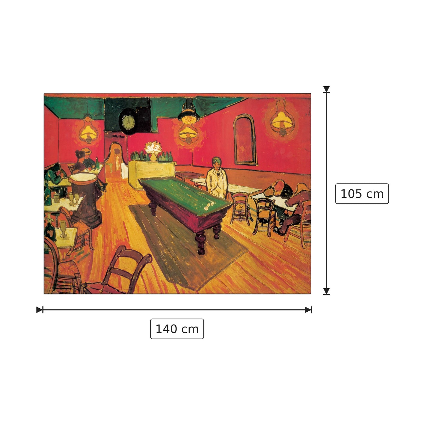 Terrazza di un caffè la sera - VAN GOGH - cm 140x105 - Pannello in MDF