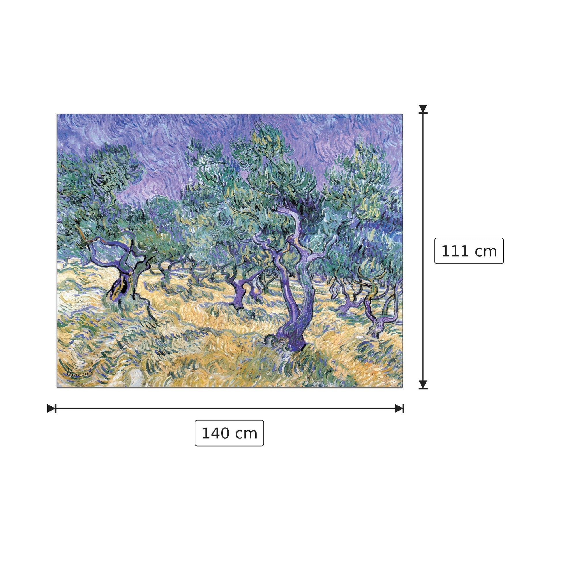 Boschetto di ulivi - VAN GOGH - cm 140x111 - Pannello in MDF