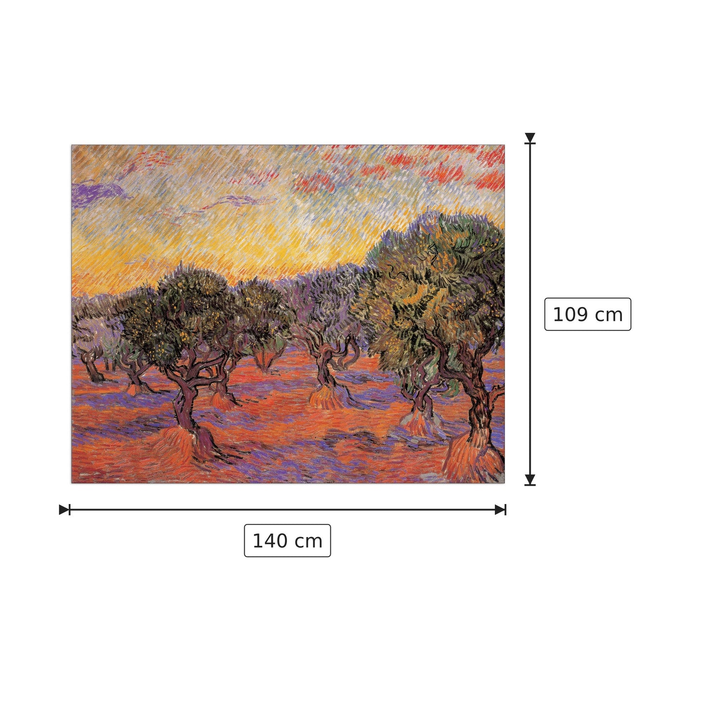 Boschetto di ulivi - VAN GOGH - cm 140x109 - Pannello in MDF